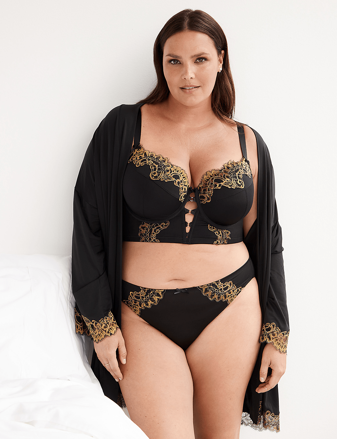 Metallic Lace-Trim Robe Product Image 4
