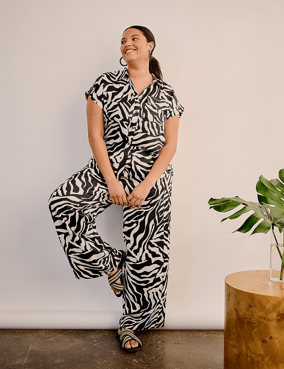 Pull-On Satin Wide Leg Pant Product Image 3