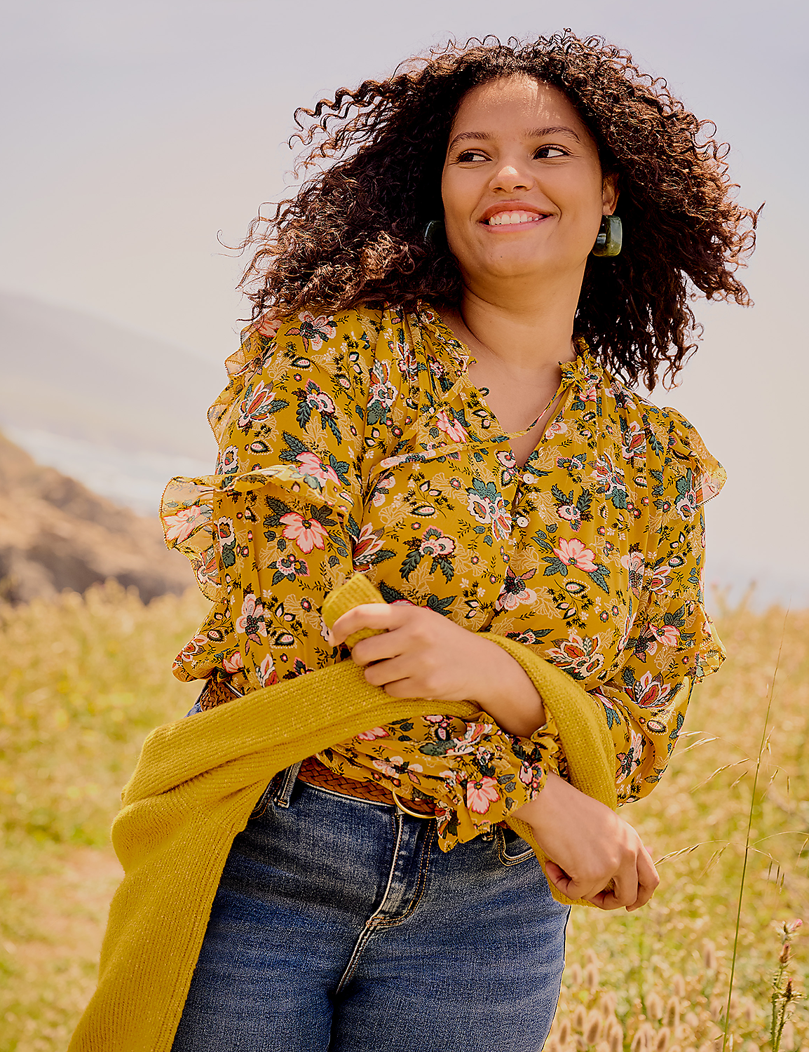 Split-Neck Popover Blouse Product Image 5