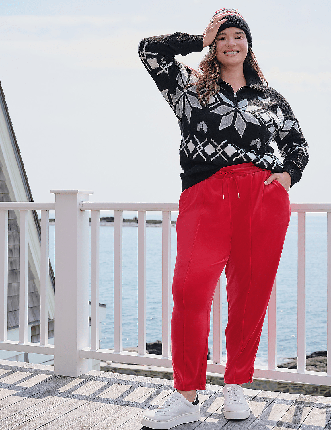Jacquard Half-Zip Sweater Pullover Product Image 4