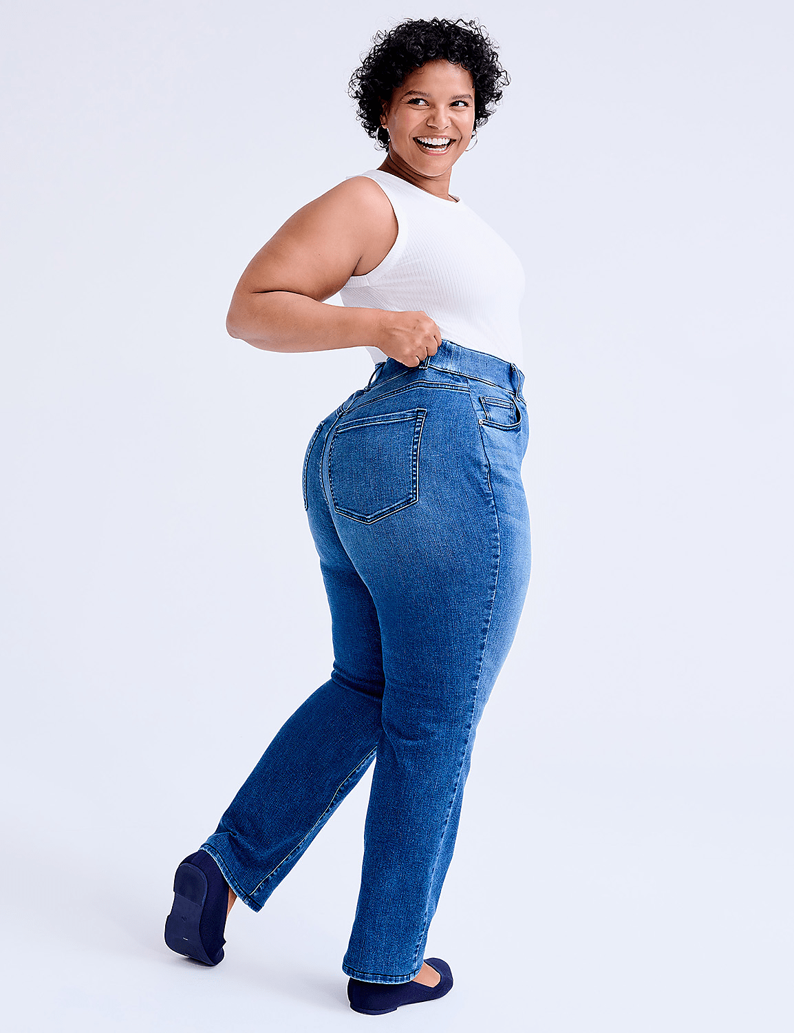 Tighter Tummy Pull-On High-Rise Straight Jean | LaneBryant
