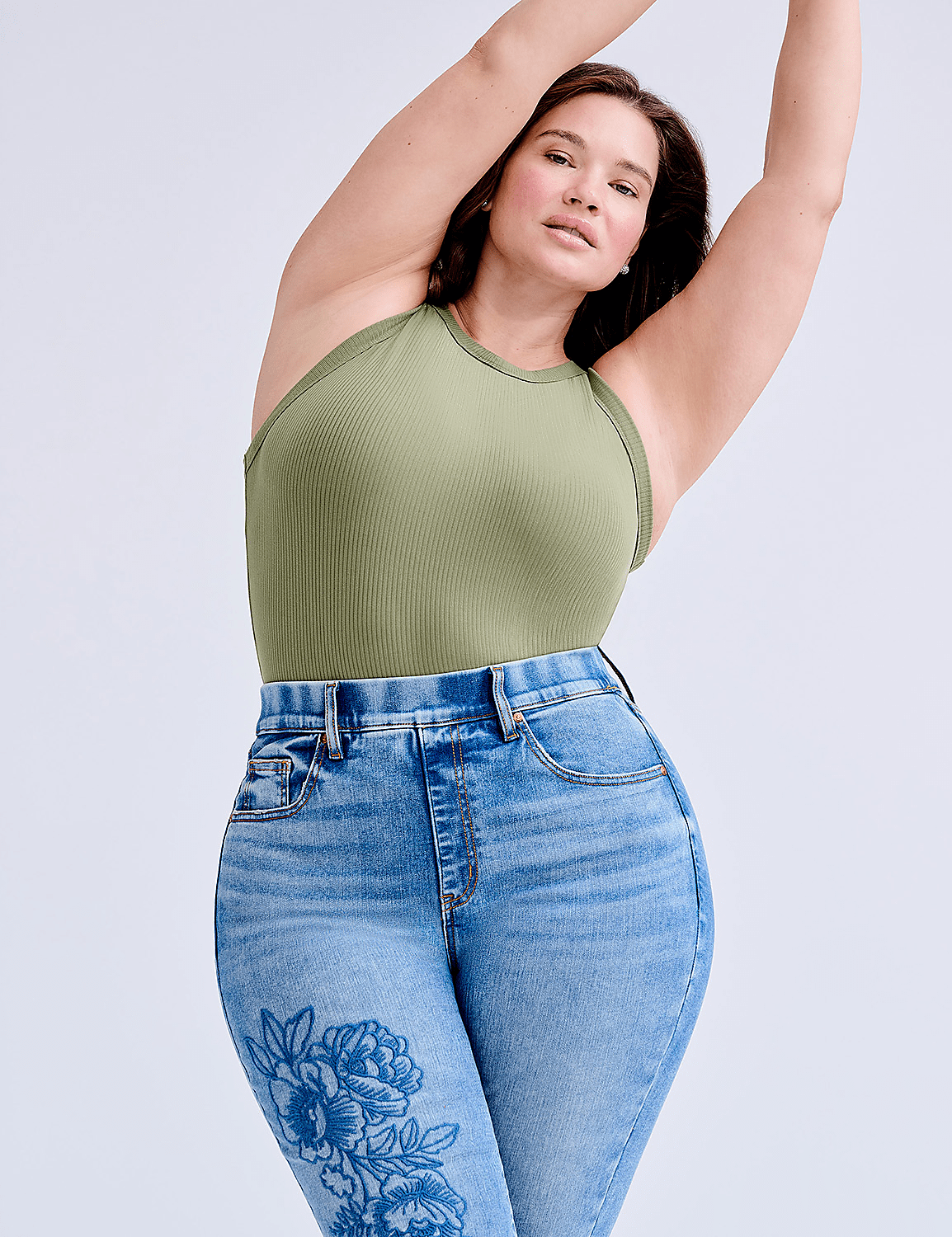 Tighter Tummy Fit Pull-On High-Rise Embroidered Jegging Product Image 4