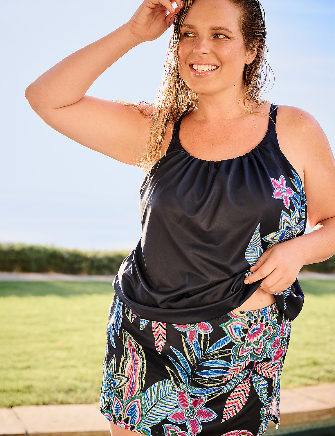 Plus Size | Slitted Swim Skirt 1145143 LS | LaneBryant