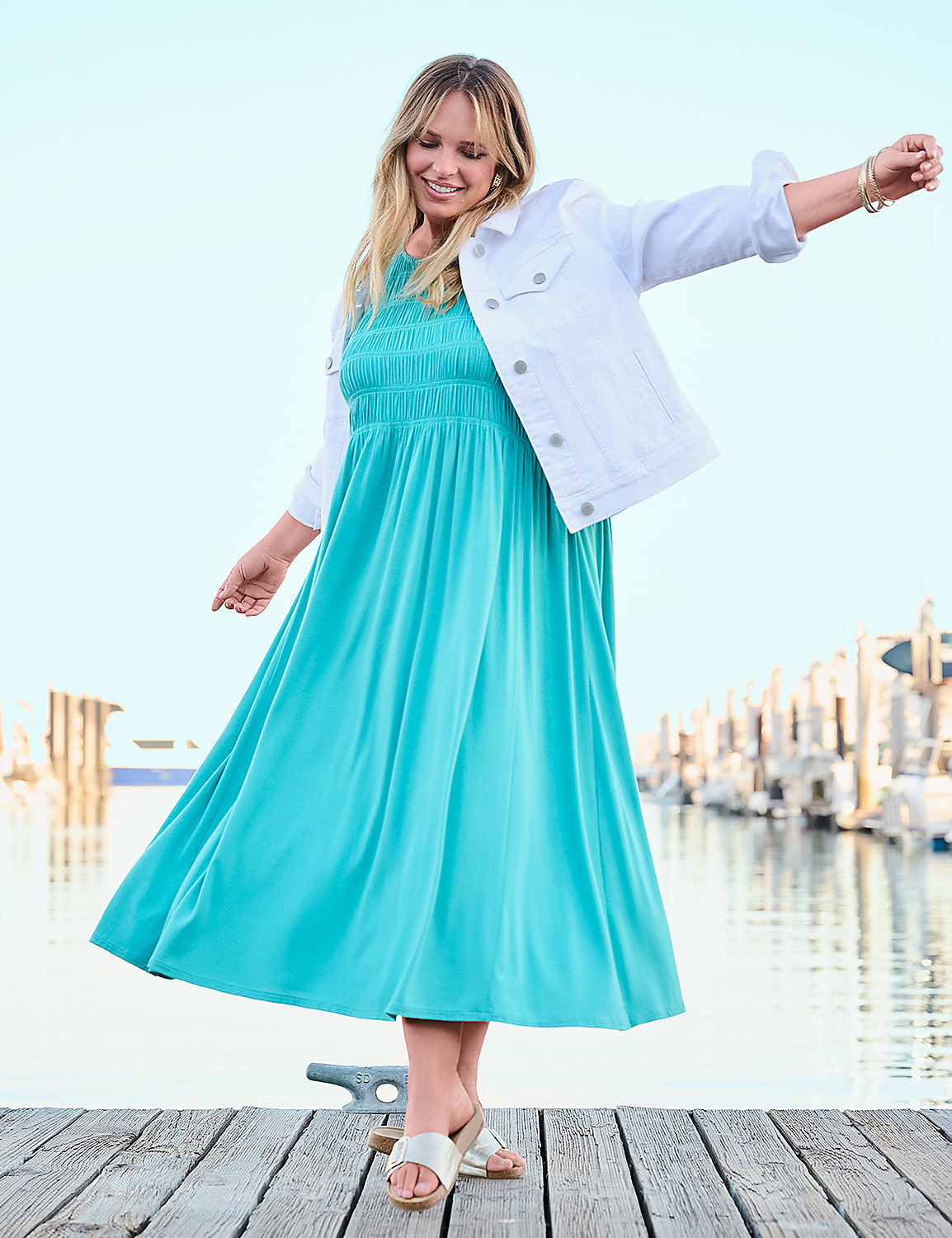 Shirred-Bodice Maxi Sun Dress Product Image 5