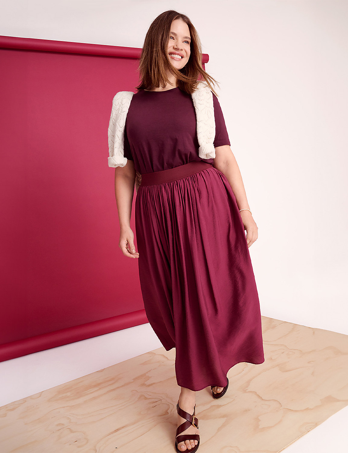 Pull-On Shirred Maxi Skirt Product Image 4