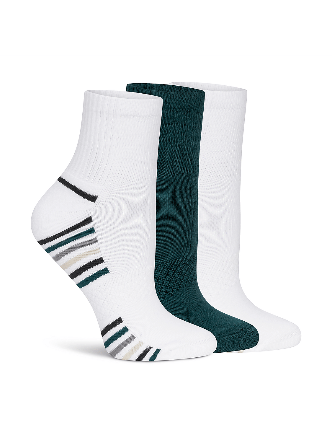 Lemon Powder Stripe Quarter Crew Socks Product Image 2