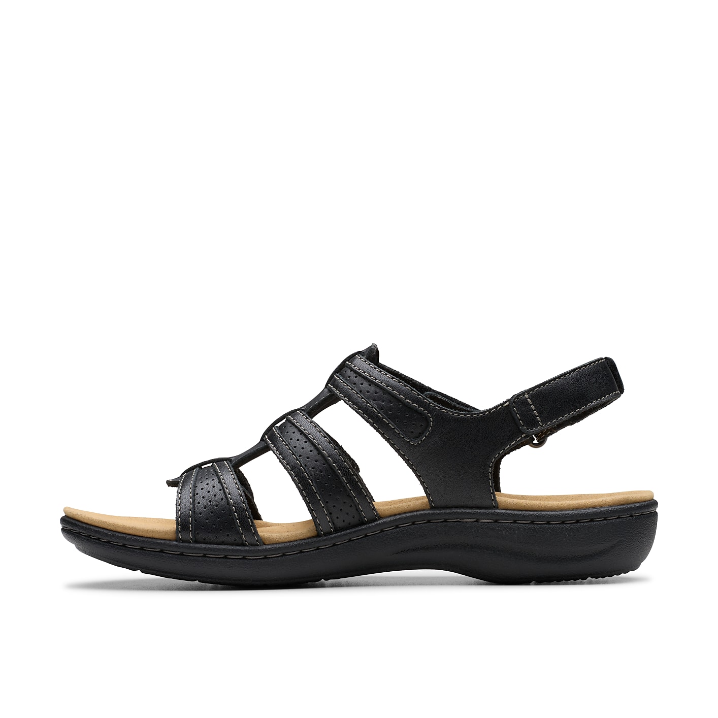 Clarks Laurieann Ivy Black Leather Sandal Product Image 2