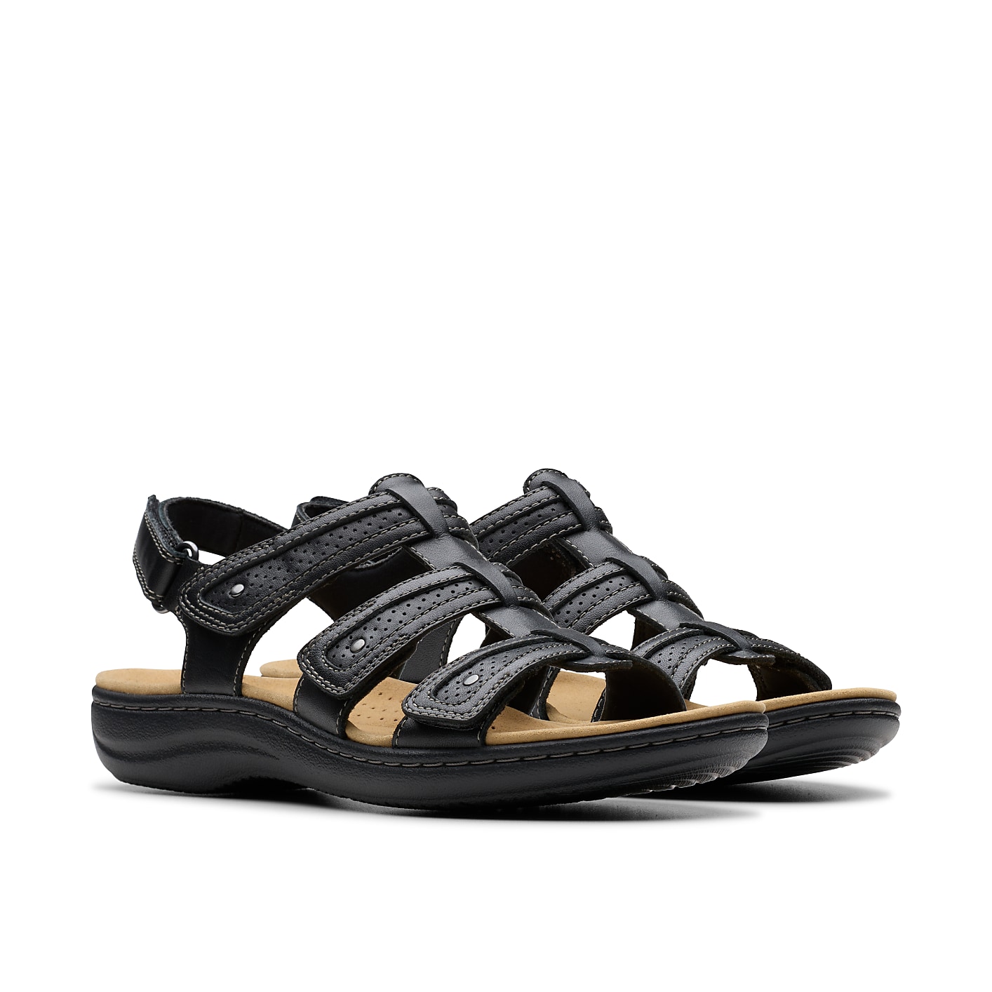 Clarks Laurieann Ivy Black Leather Sandal Product Image 4