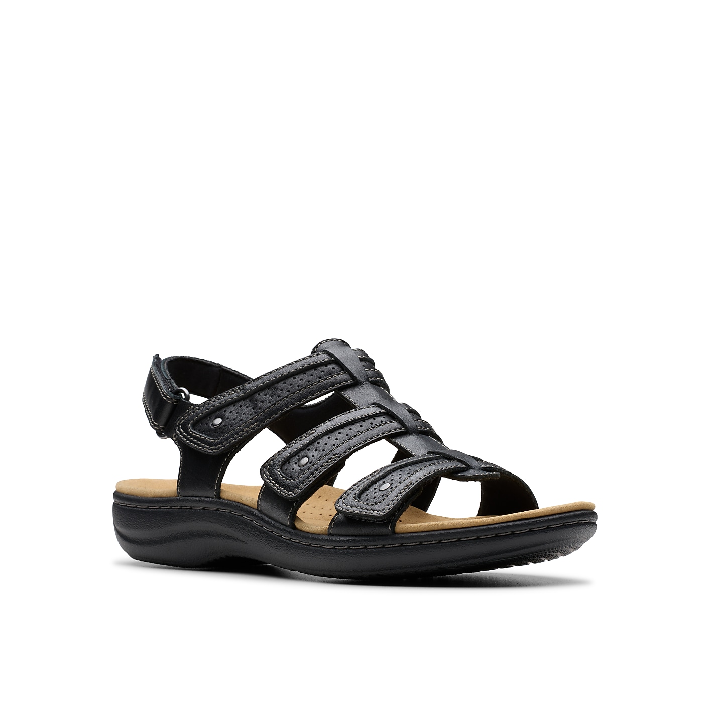Clarks Laurieann Ivy Black Leather Sandal Product Image 7