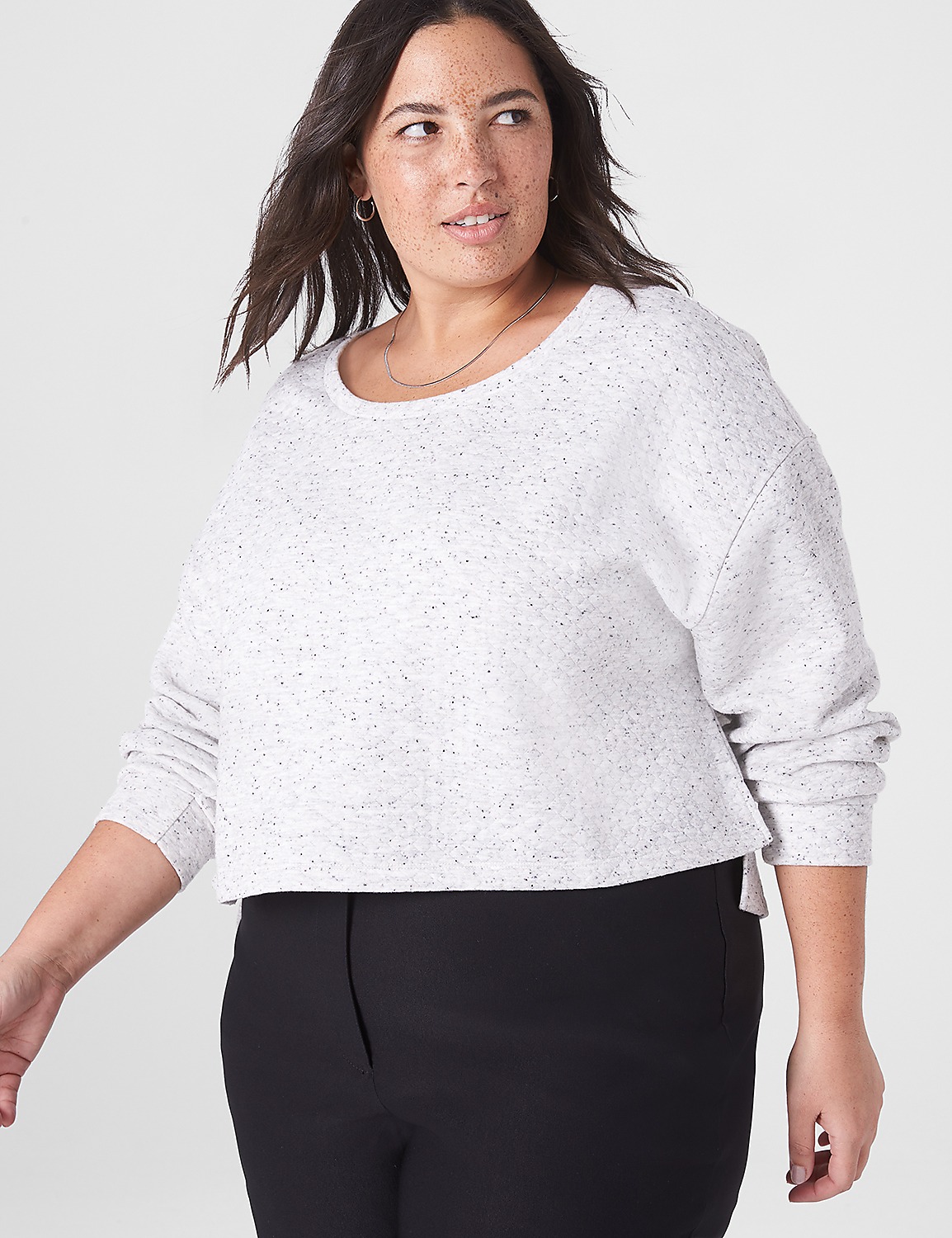 LIVI Quilted Cropped Sweatshirt Product Image 1