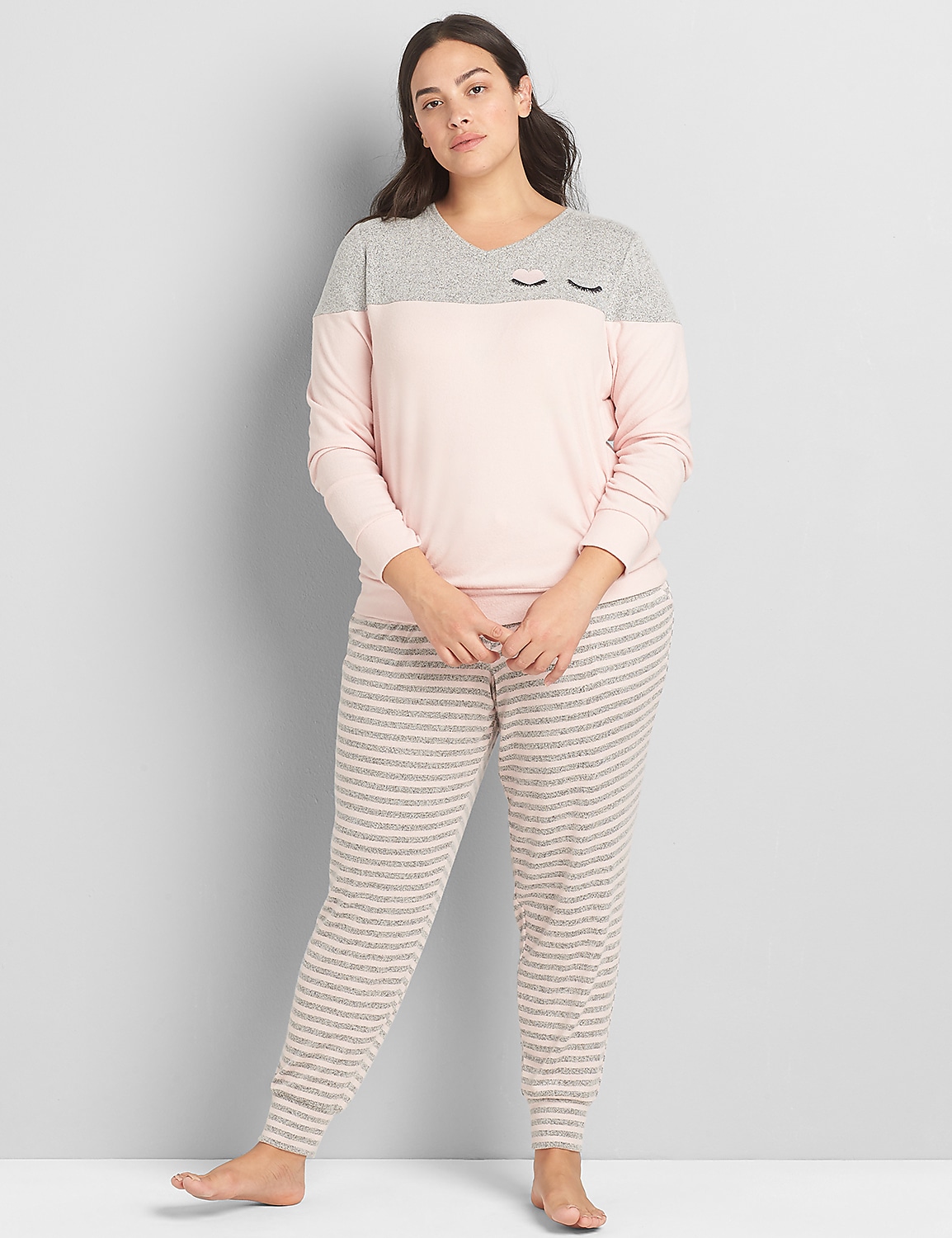 Brushed Jersey Colorblock Sleep Top Product Image 3