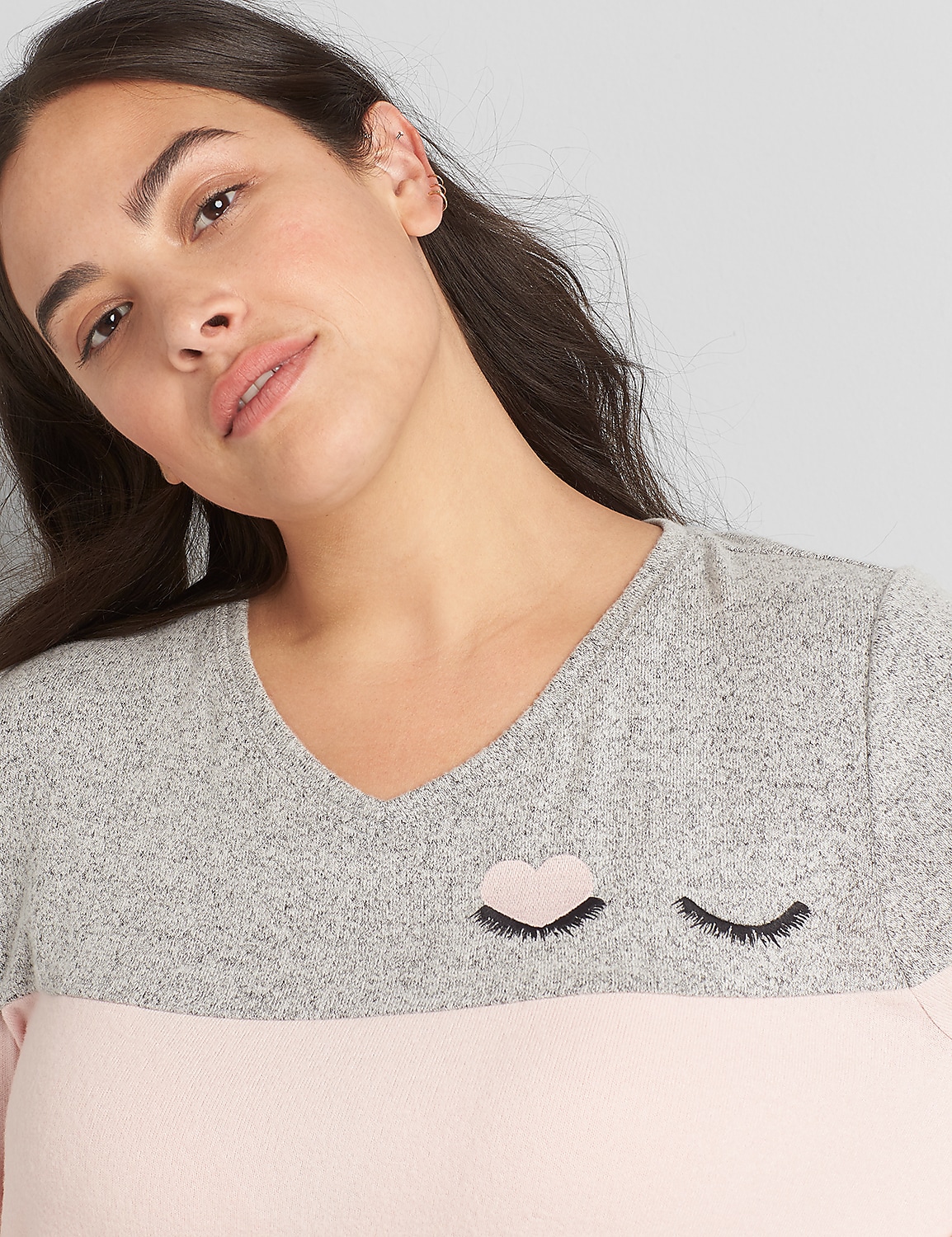 Brushed Jersey Colorblock Sleep Top Product Image 2