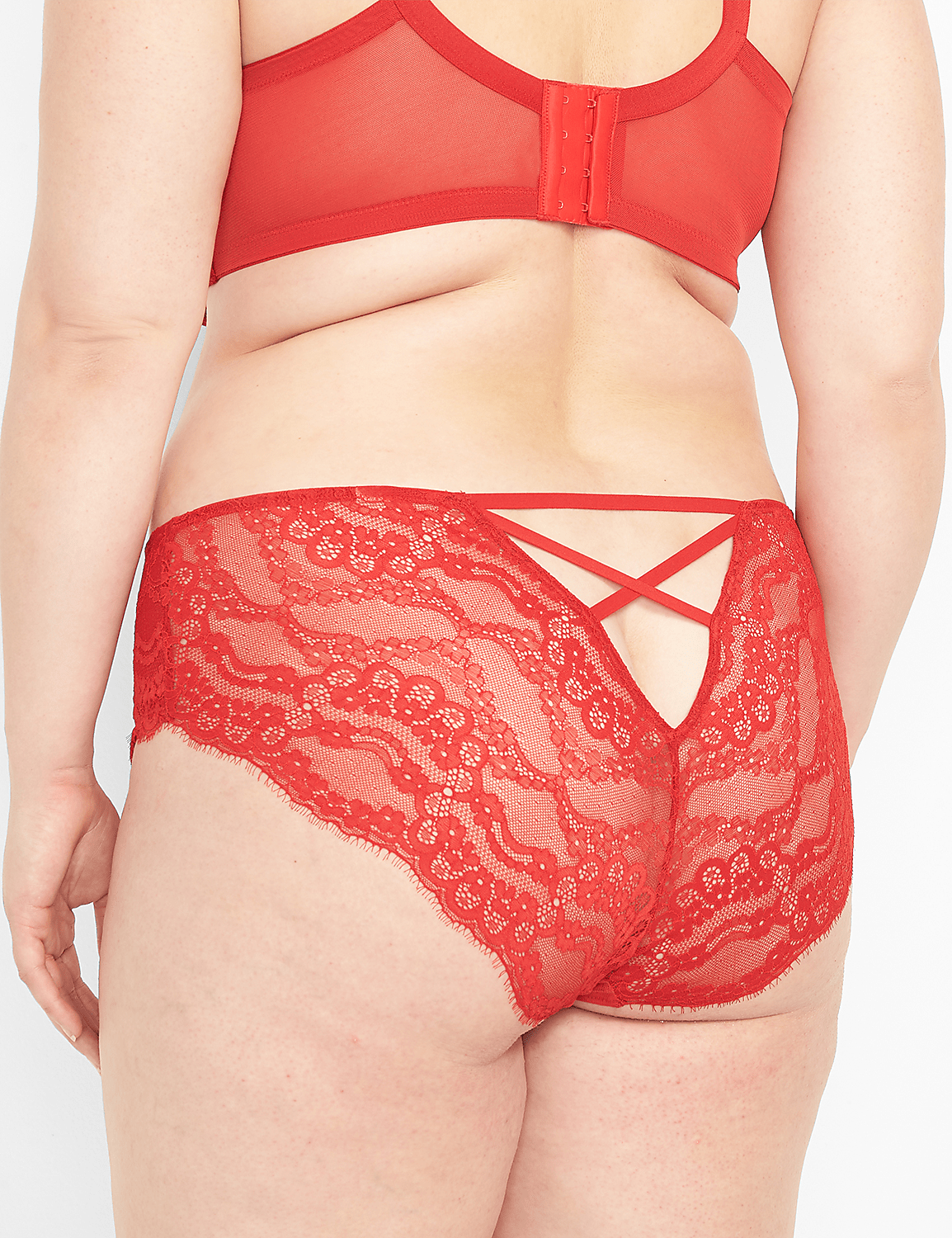 Heart Lace Strappy-Back Cheeky Panty Product Image 2