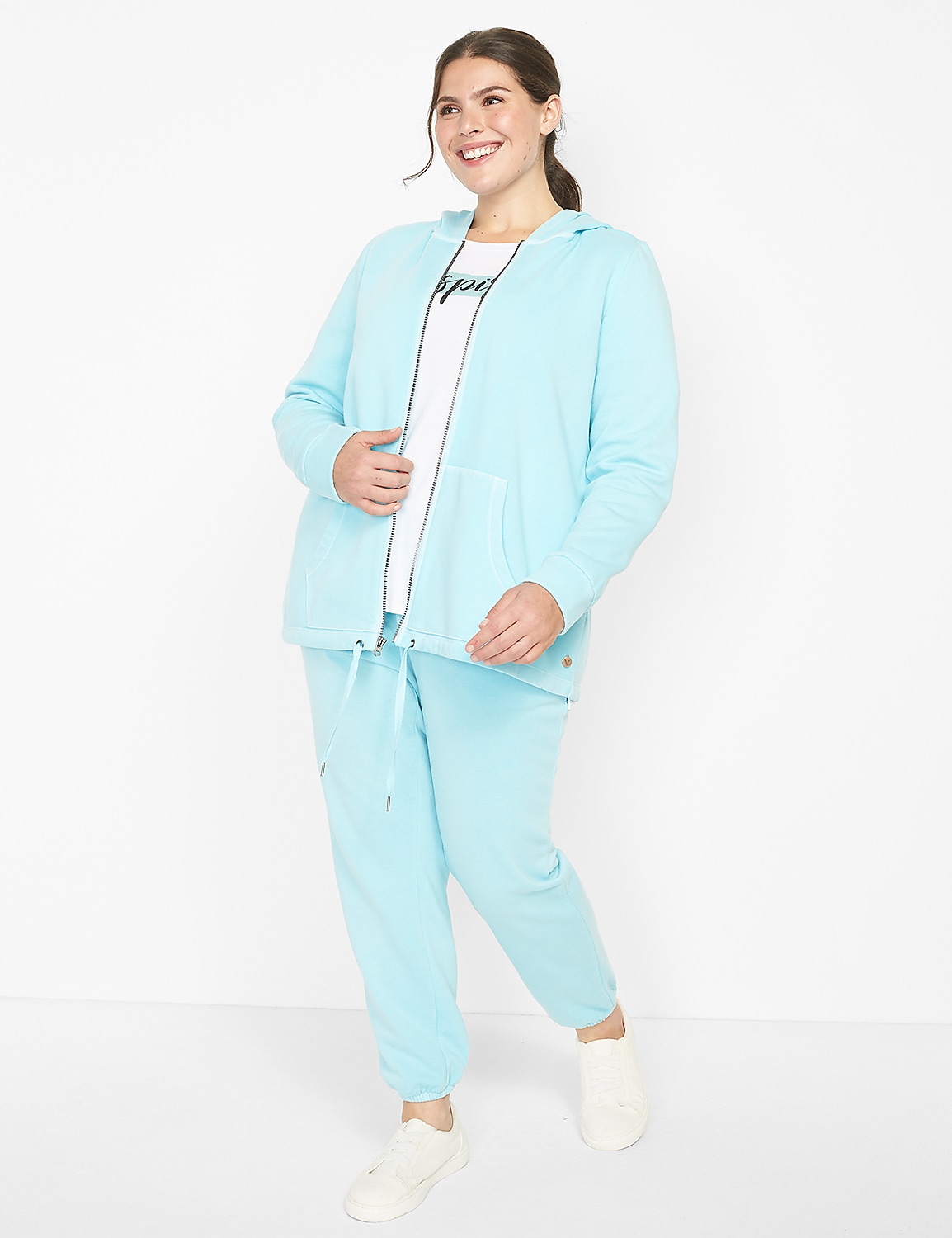 LIVI Zip-Up Hoodie With Tie-Hem Product Image 3