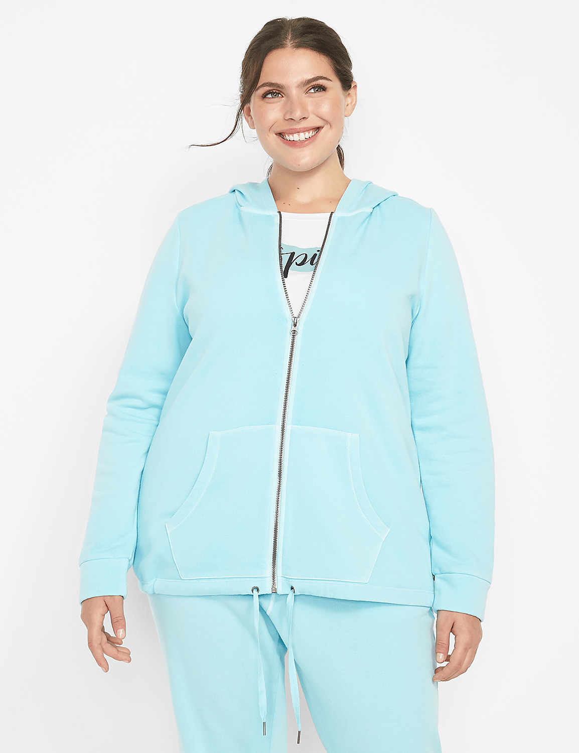 LIVI Zip-Up Hoodie With Tie-Hem Product Image 4
