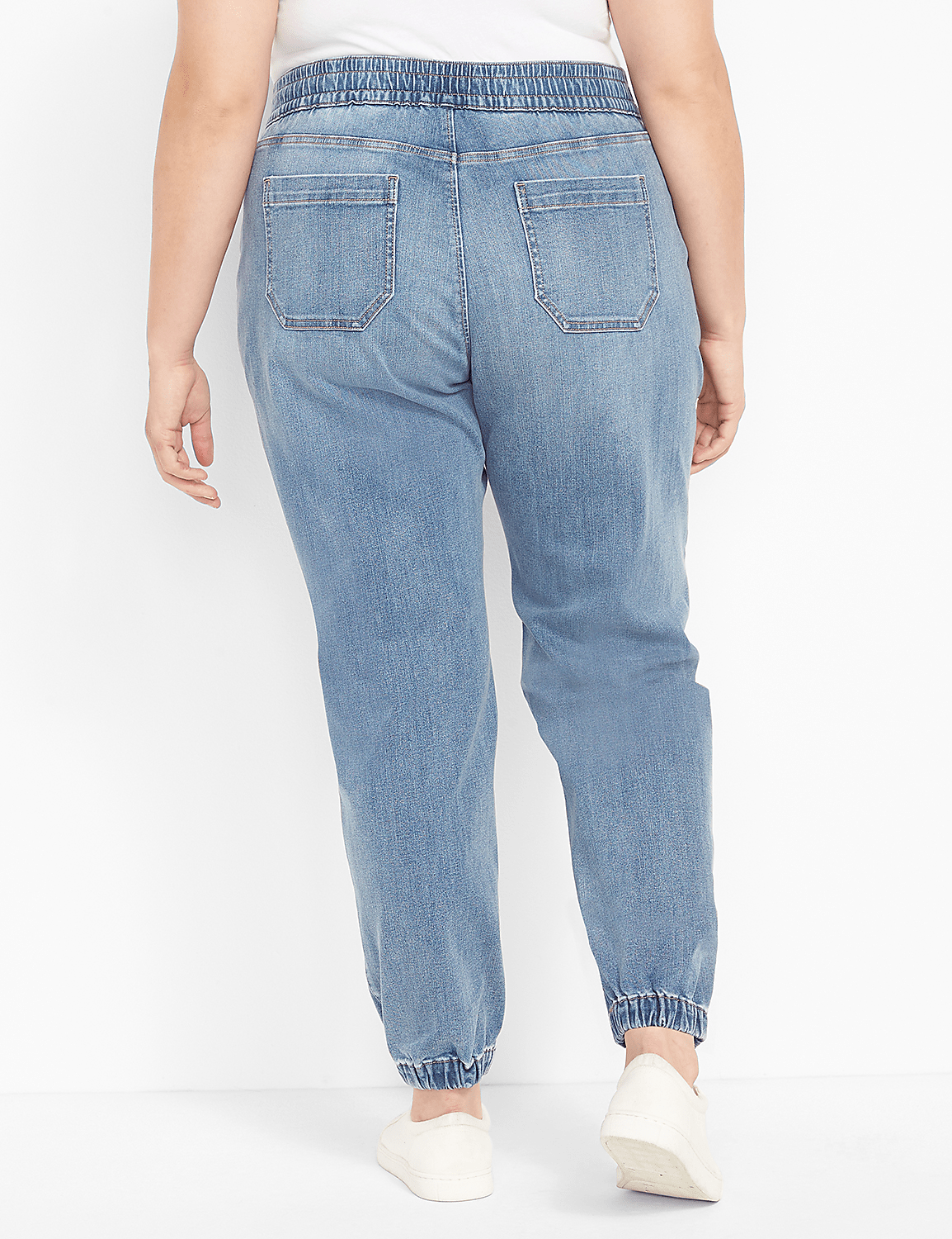 Pull-On Boyfriend Jogger Jean - Light Wash Product Image 2