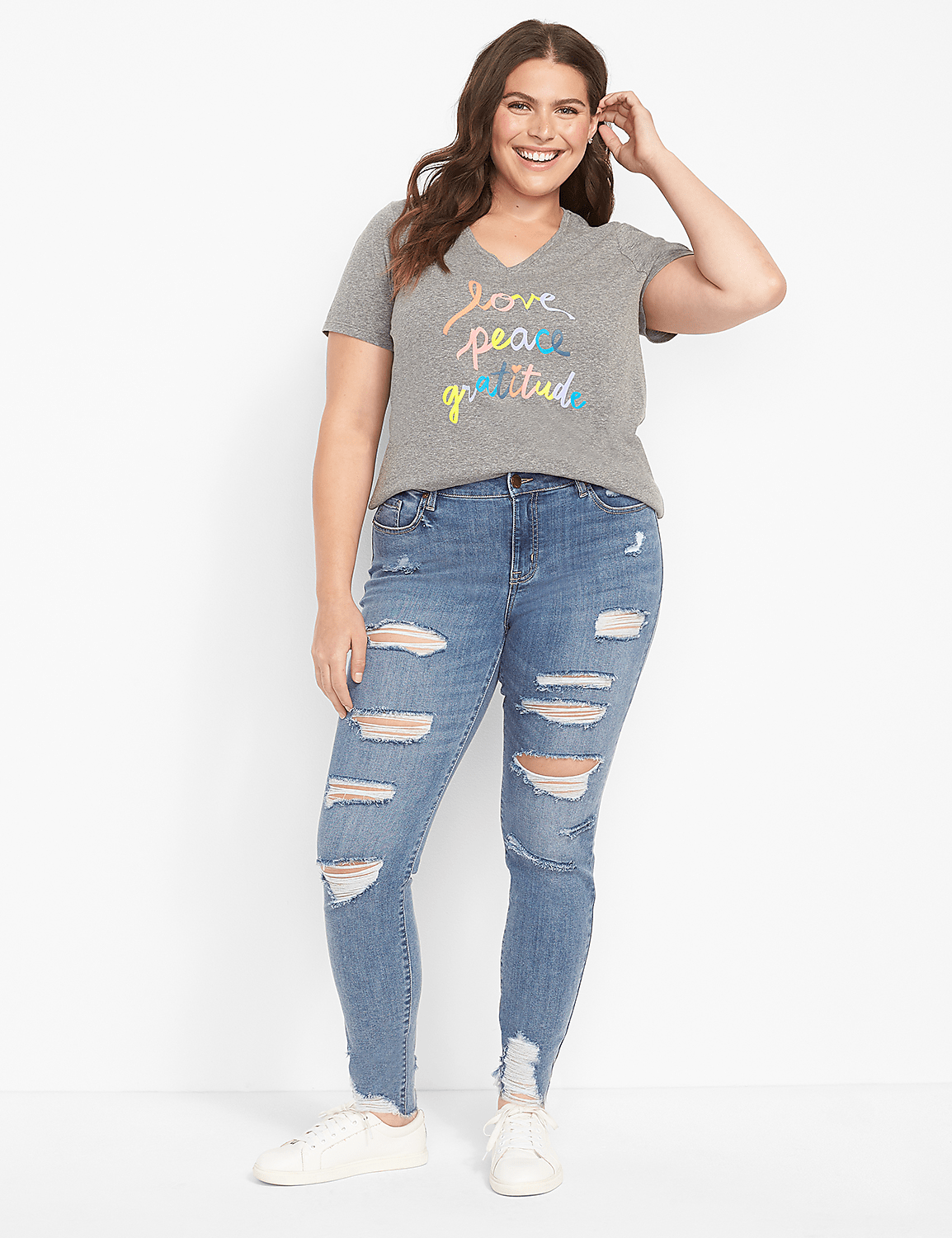 Signature Fit Skinny Jean - Destructed Medium Wash Product Image 3