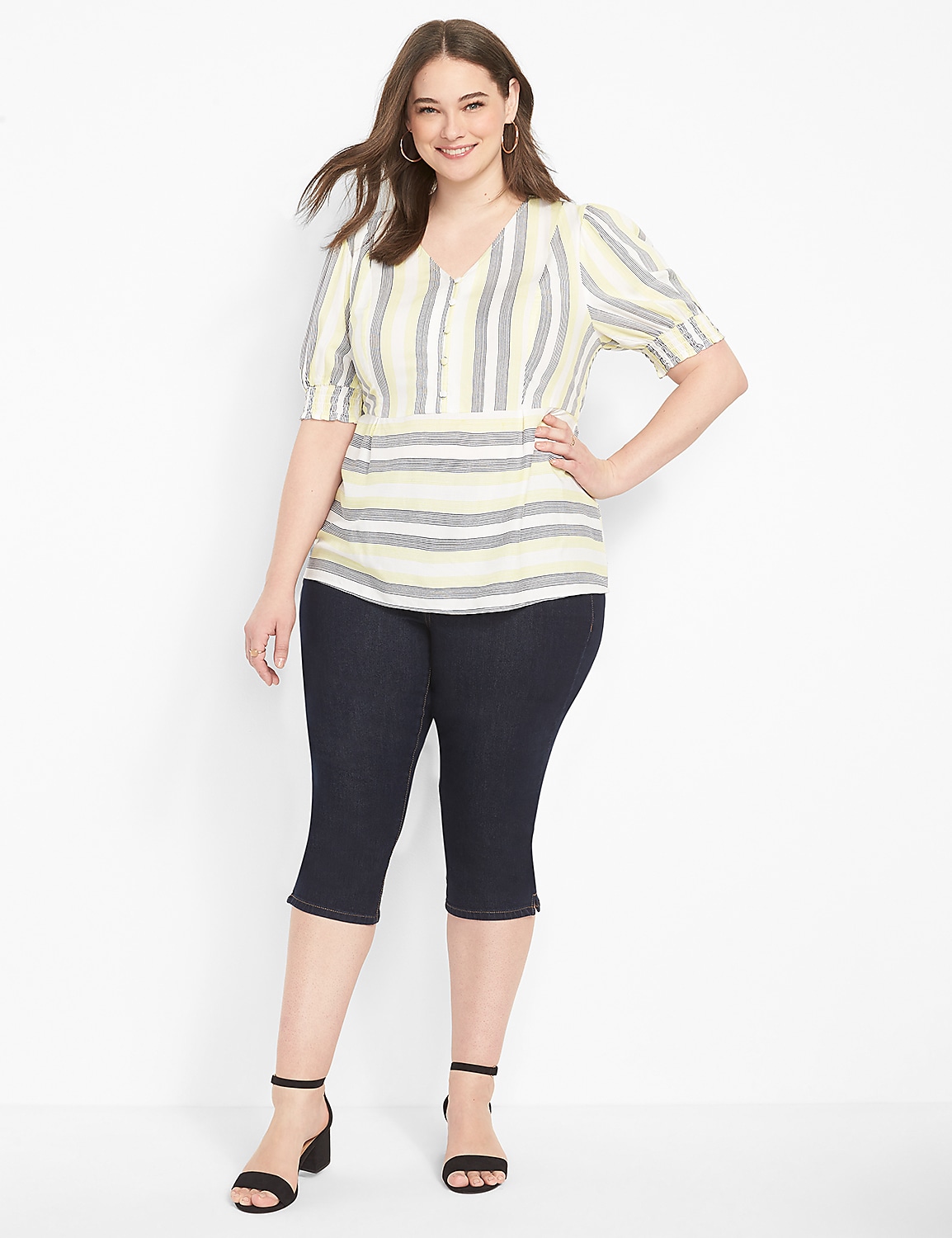 Curvy High-Rise Pedal Jean - Rinse Dark Wash Product Image 3