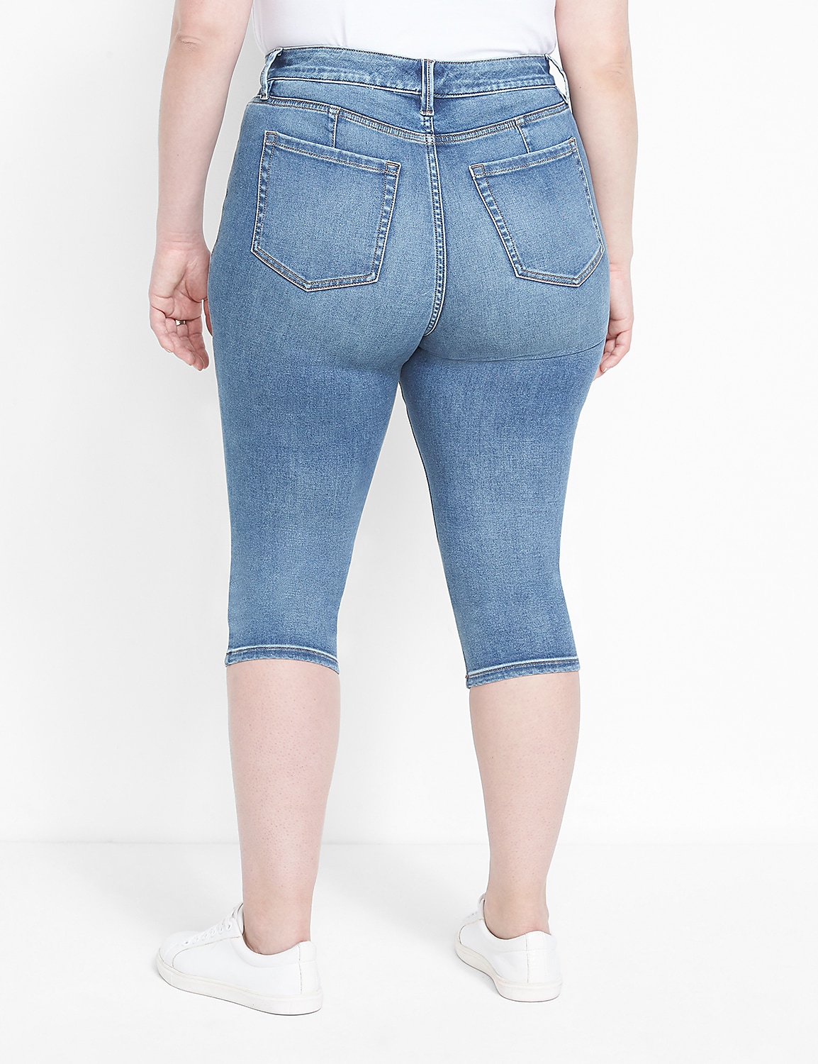 Fit Genius High-Rise Pedal Jean - Destructed Medium Wash Product Image 2