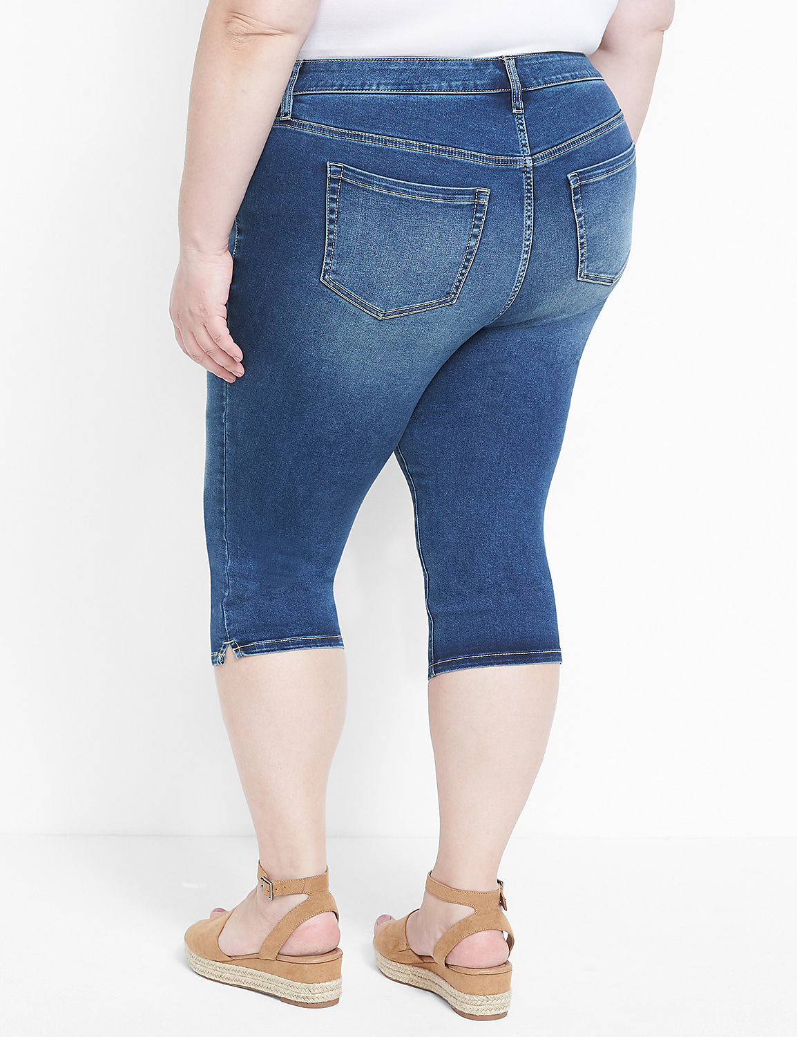 Straight Fit High-Rise Pedal Jean - Dark Wash Product Image 2