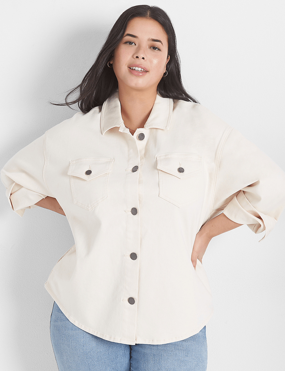Oversized Denim Shacket | LaneBryant