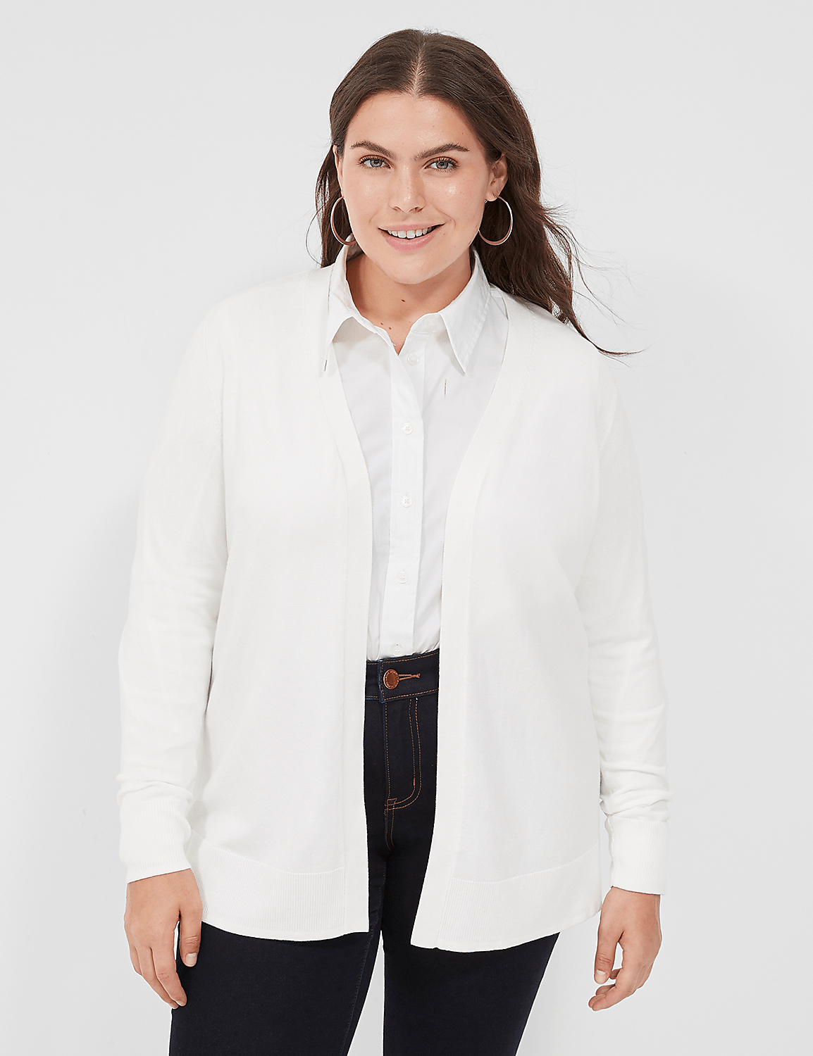 Modern Long-Sleeve Open-Front Cardigan Product Image 1