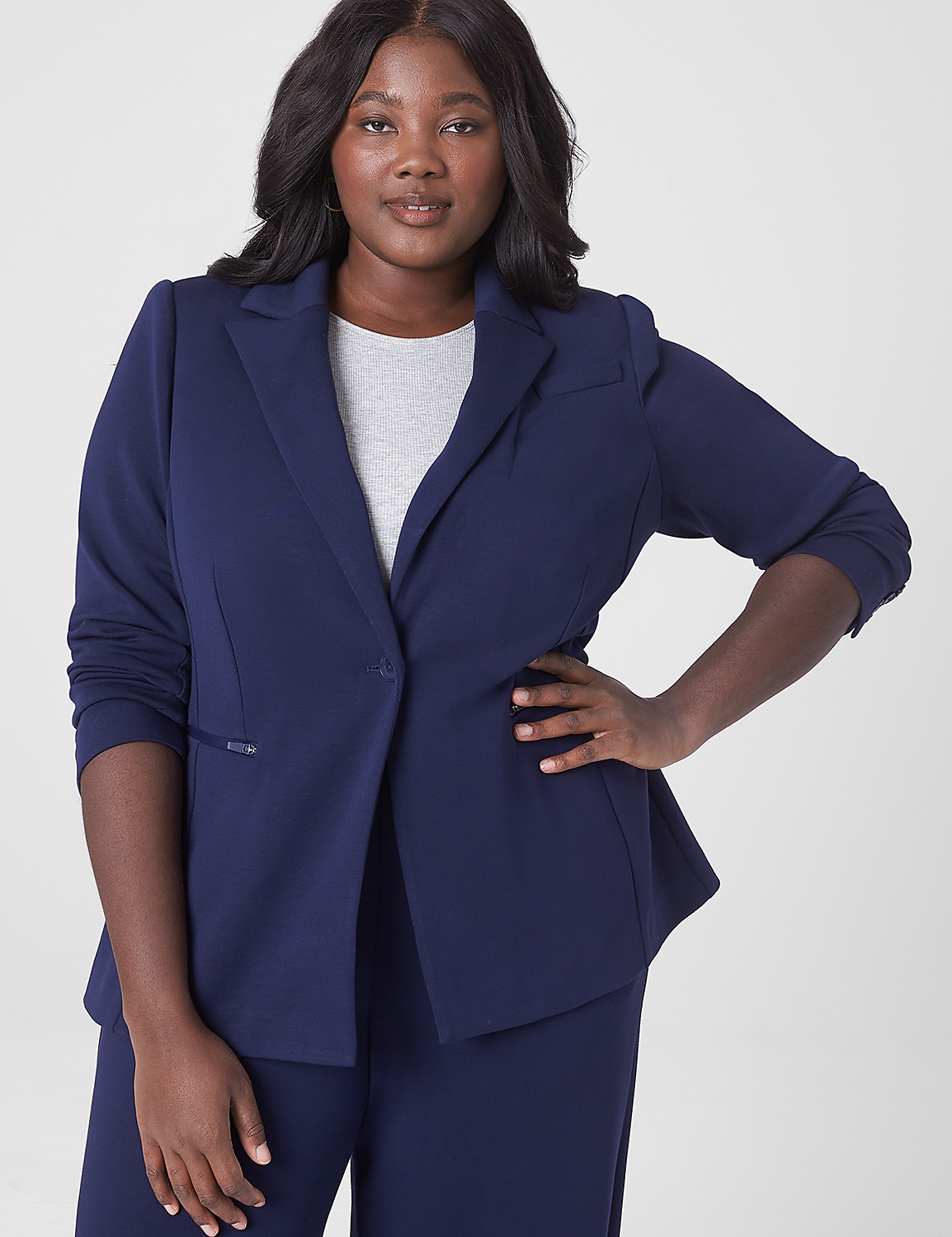 Journey Knit Blazer With Zipper Pocket Product Image 1