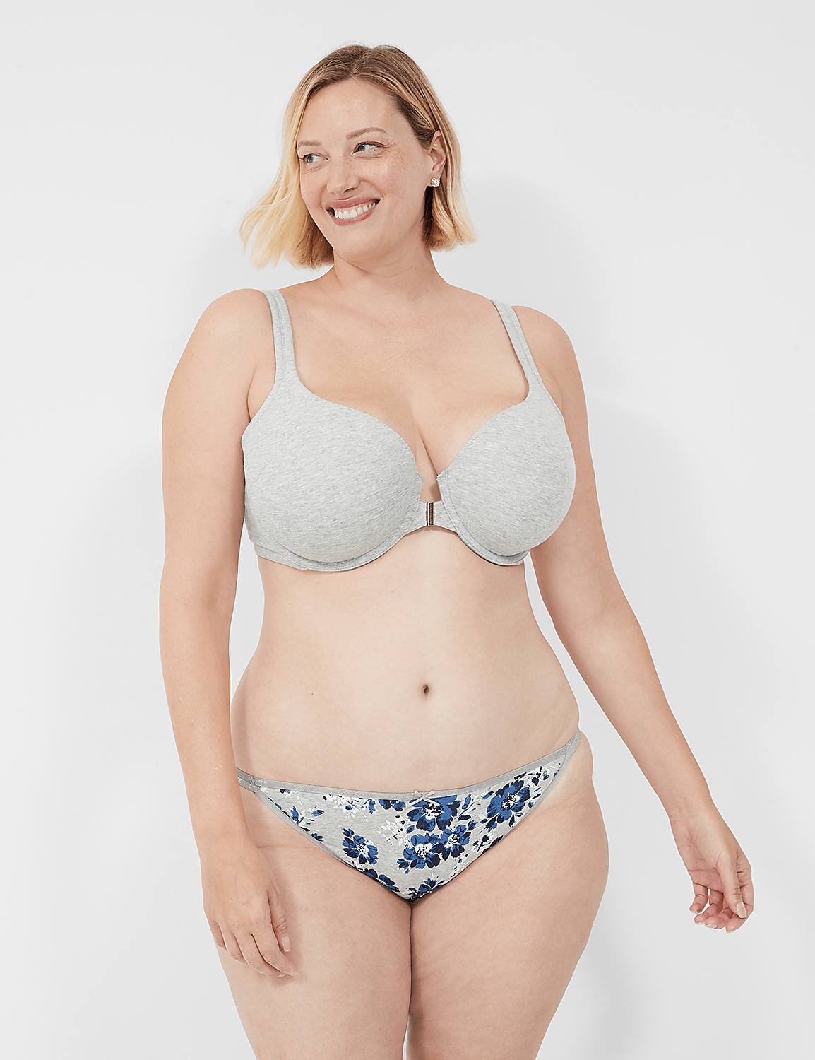 Front-Close Cotton Lightly Lined T-Shirt Bra Product Image 1