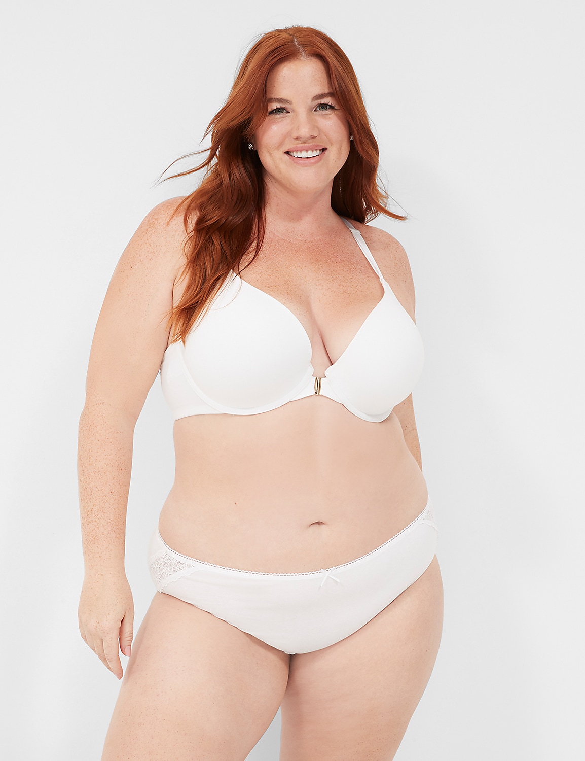 Cotton Hipster Panty with Lace-Trimmed Back Product Image 1