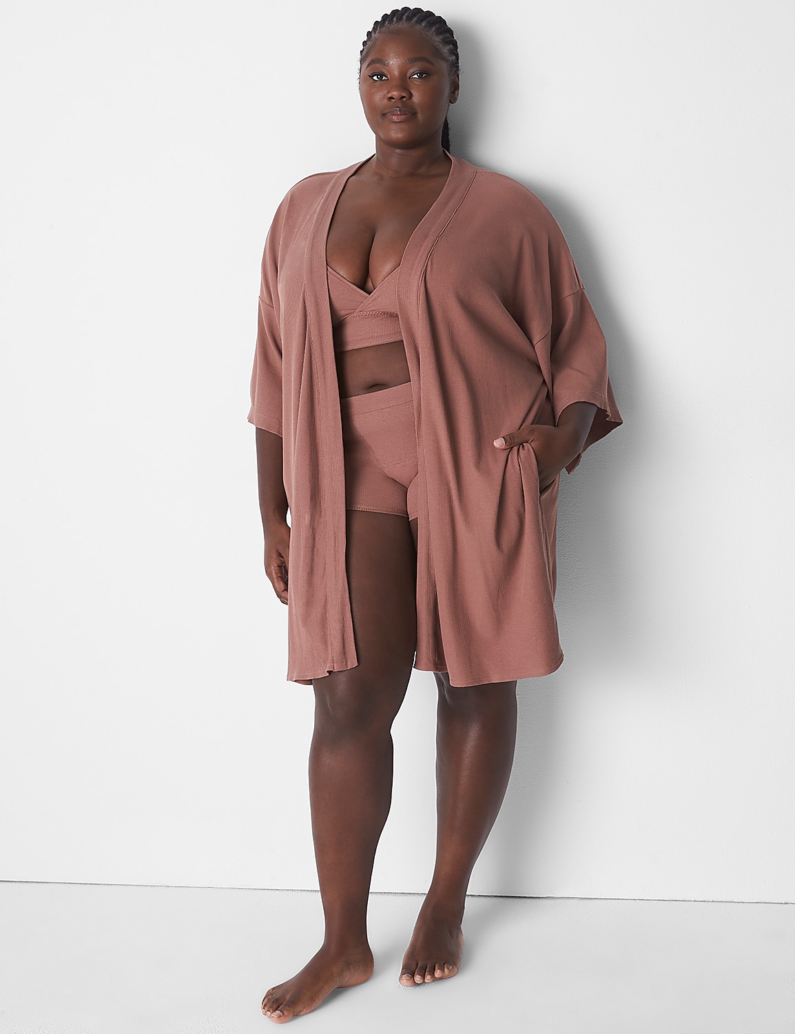 Rib Kimono Robe | LaneBryant