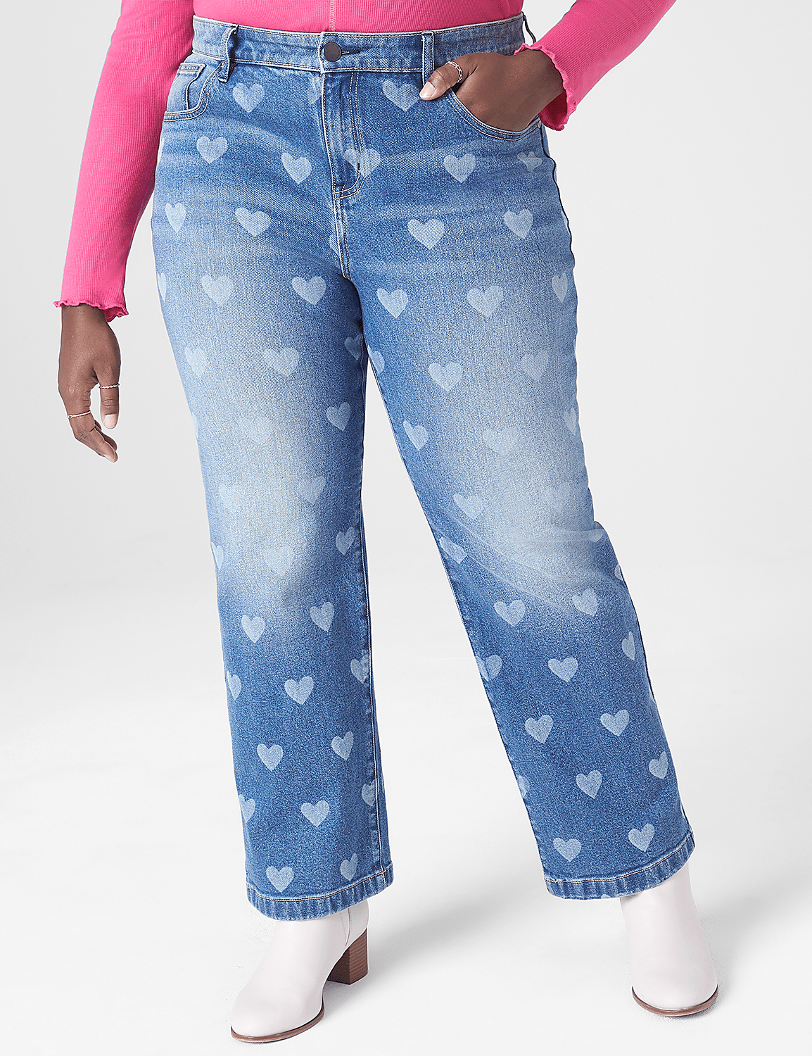 MID RISE RELAXED STRAIGHT - HEART L | LaneBryant