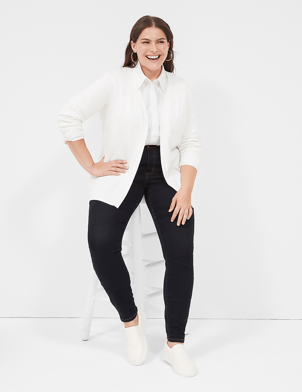Modern Long-Sleeve Open-Front Cardigan Product Image 3
