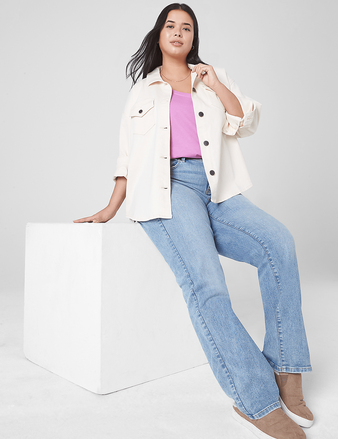 Oversized Denim Shacket | LaneBryant