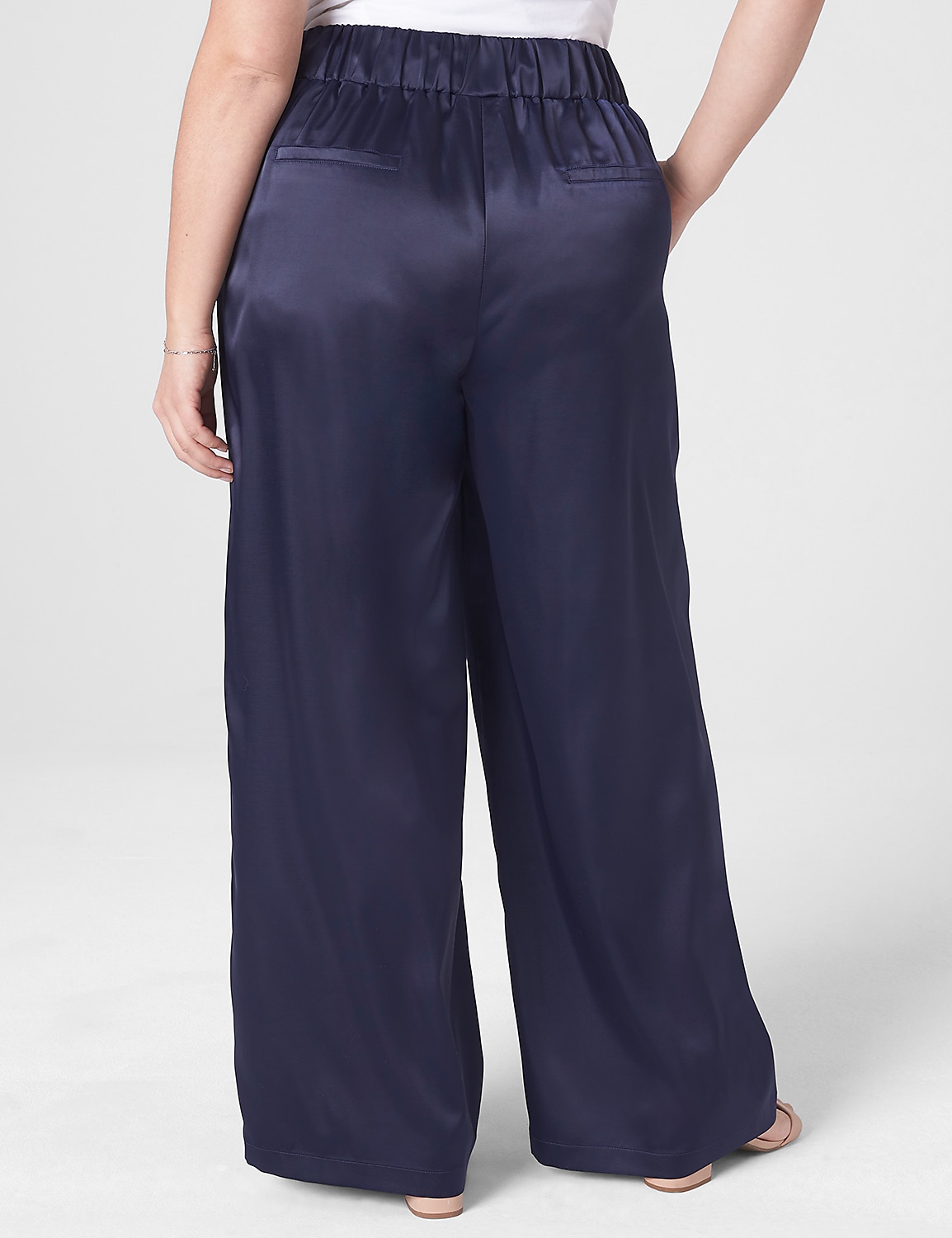 Satin High-Rise Pull-On Wide Leg Pant Product Image 2
