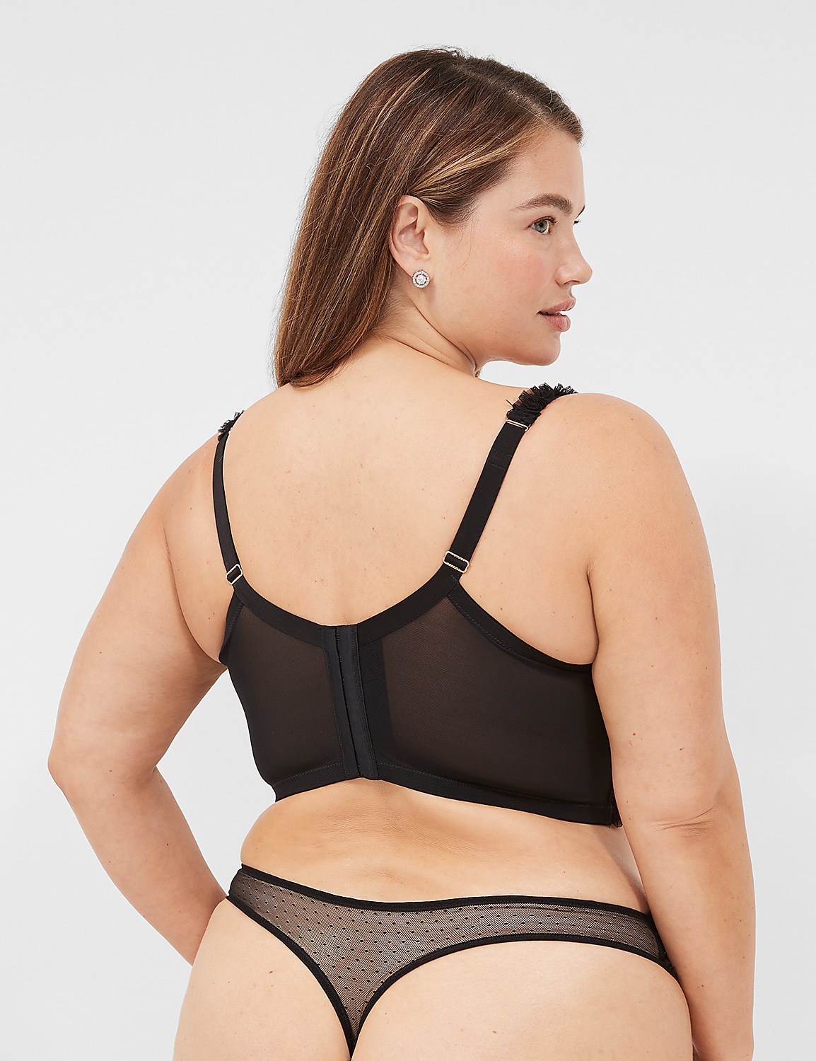 Embroidered Ruffle-Trim Thong Product Image 2