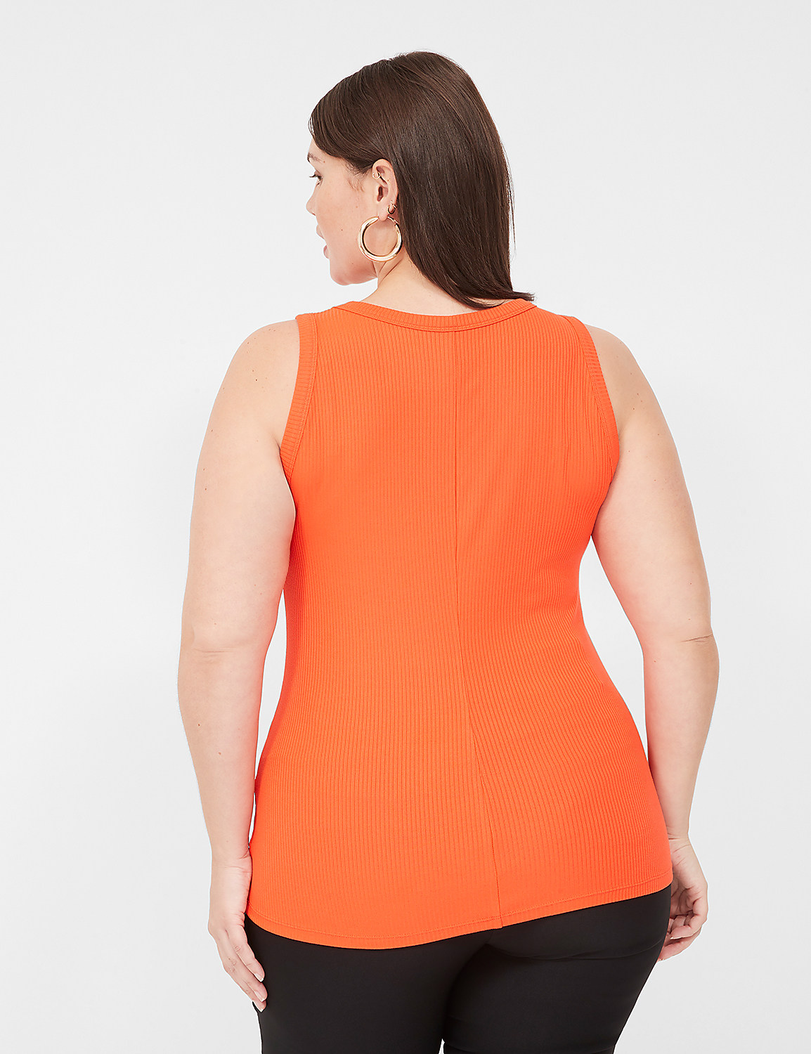 Sleeveless High Neck 3x2 Rib Tank S | LaneBryant