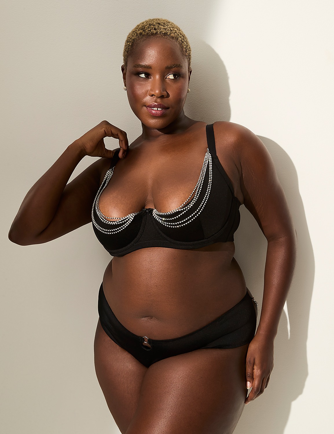 Bejeweled Quarter Cup Bra Product Image 4