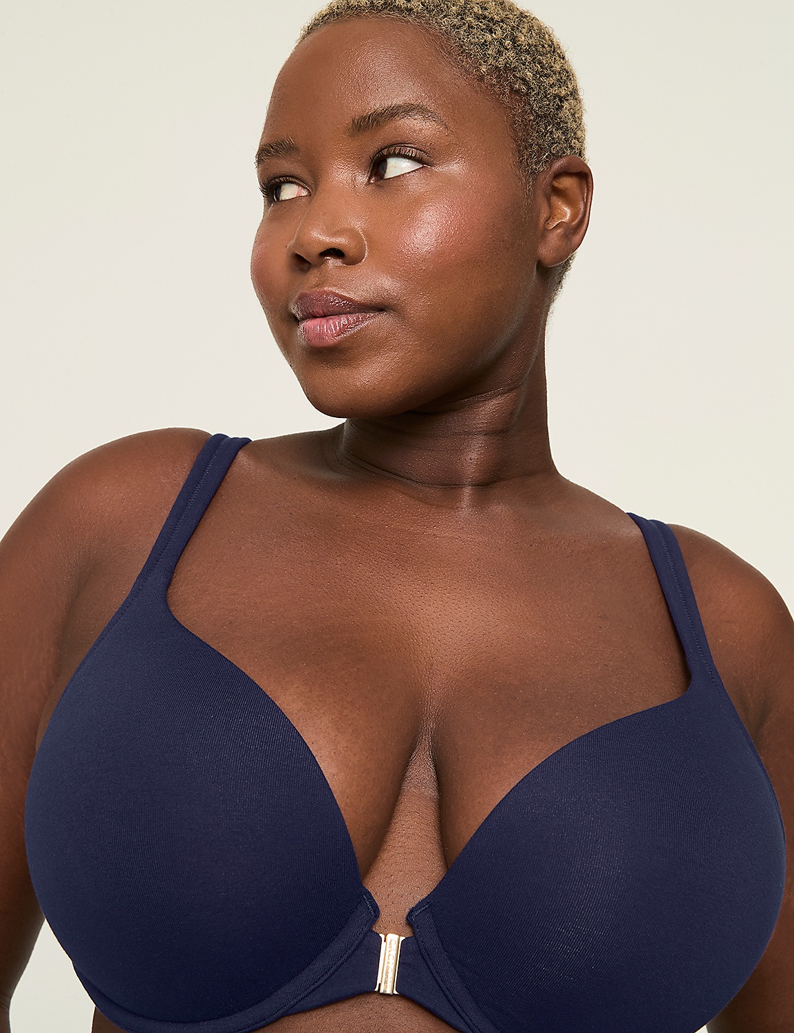Cotton Boost Plunge Front Close Shi | LaneBryant