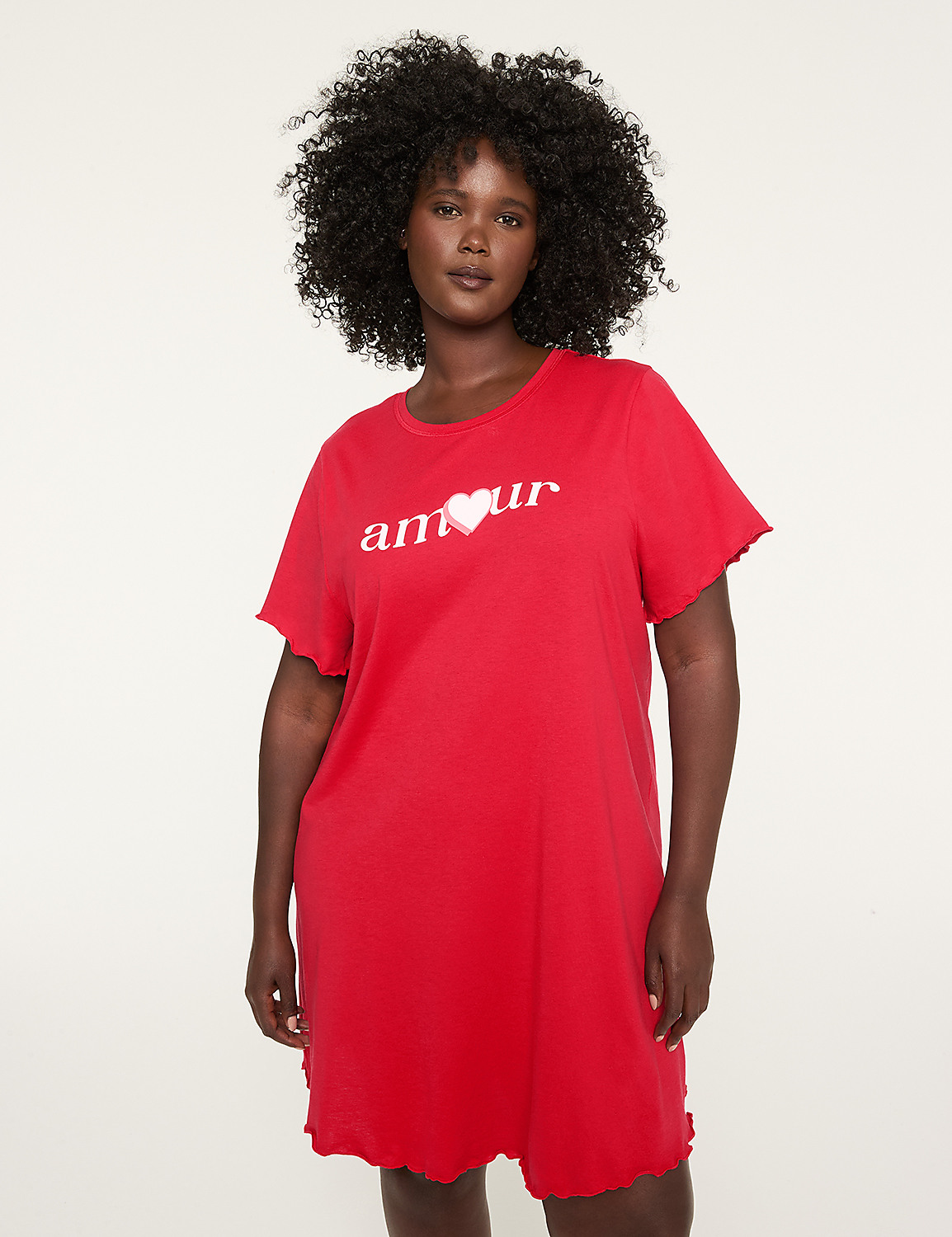 Comfy Cotton Lettuce-Hem Sleepshirt Product Image 1