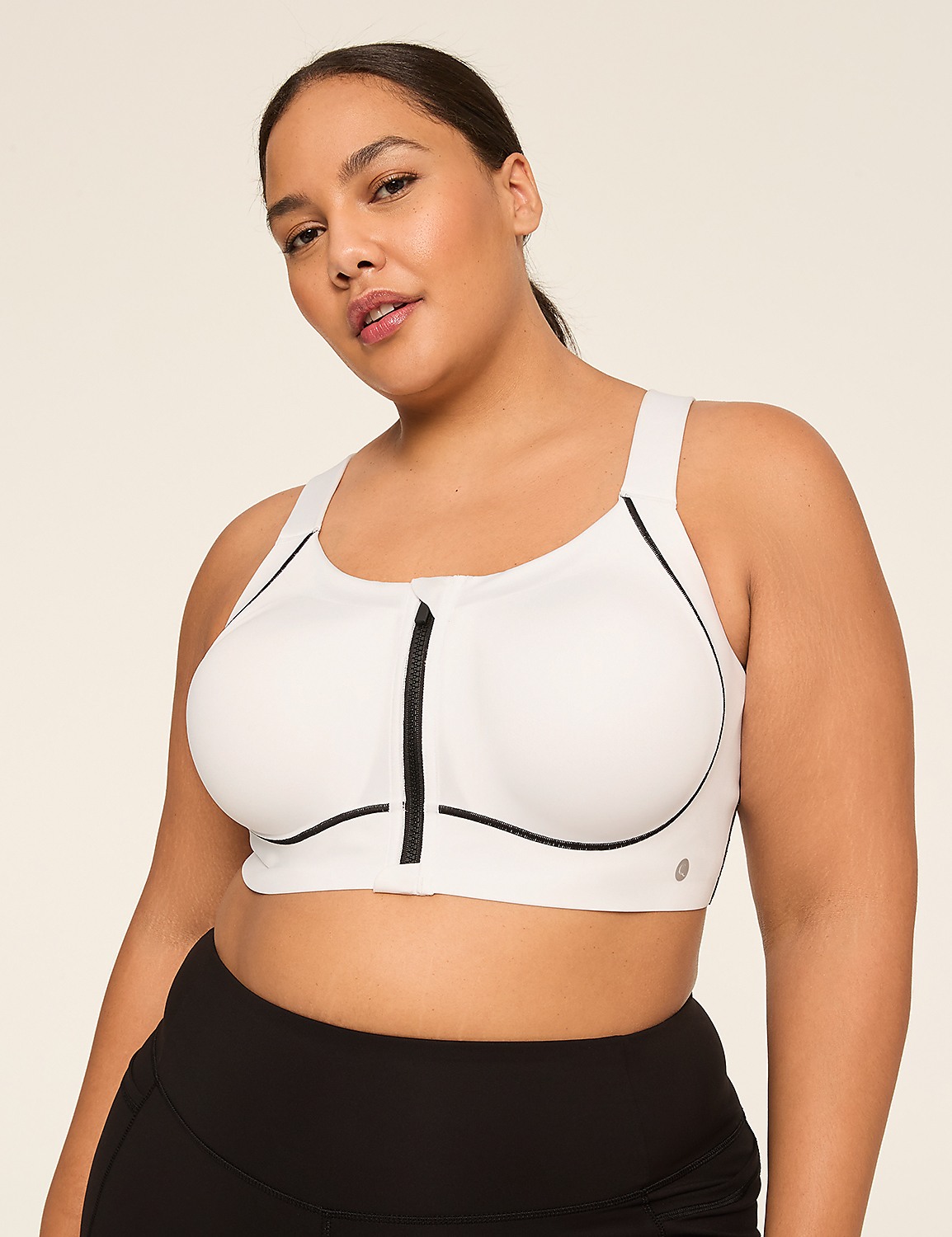 Cacique Max Support High-Impact Zip-Front Underwire Sports Bra Product Image 1