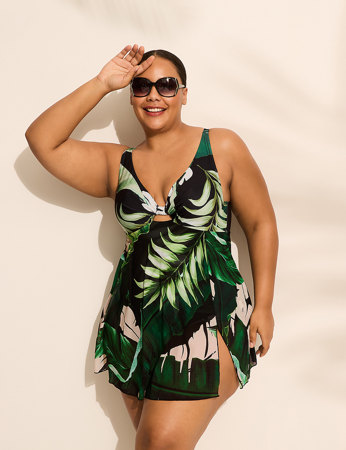 underwire swim dress Underwire Knot-Front Swim Dress