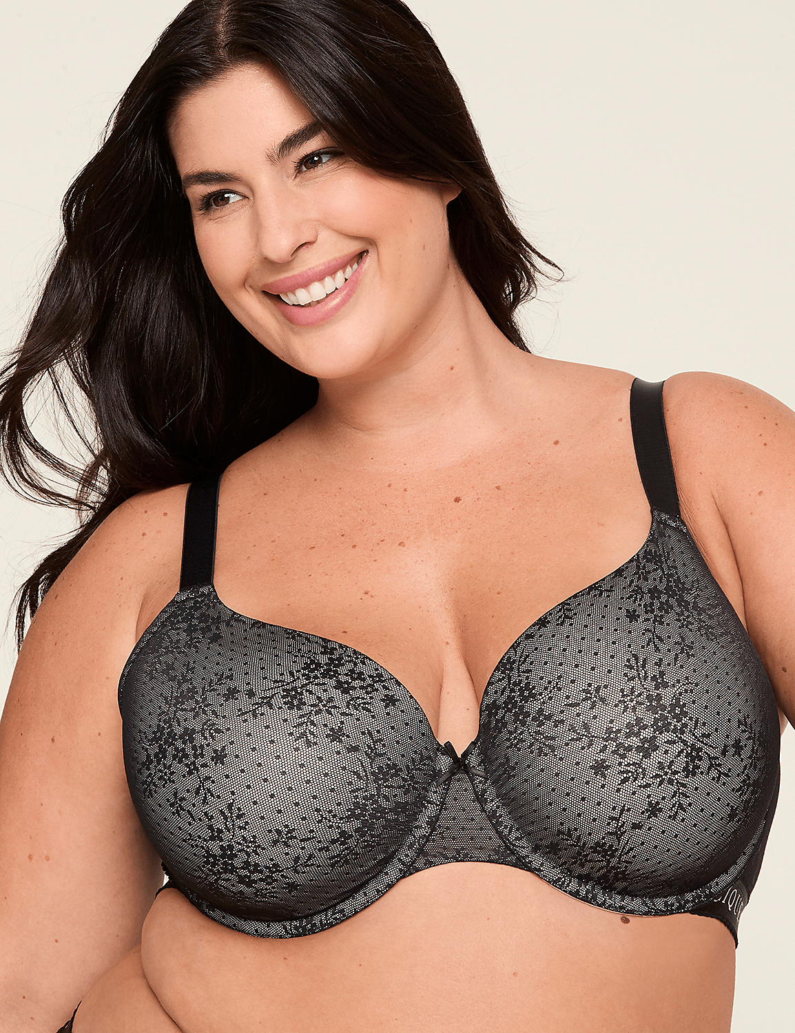 Cotton Lightly Lined T-Shirt Bra With Lace - thumbnail 3