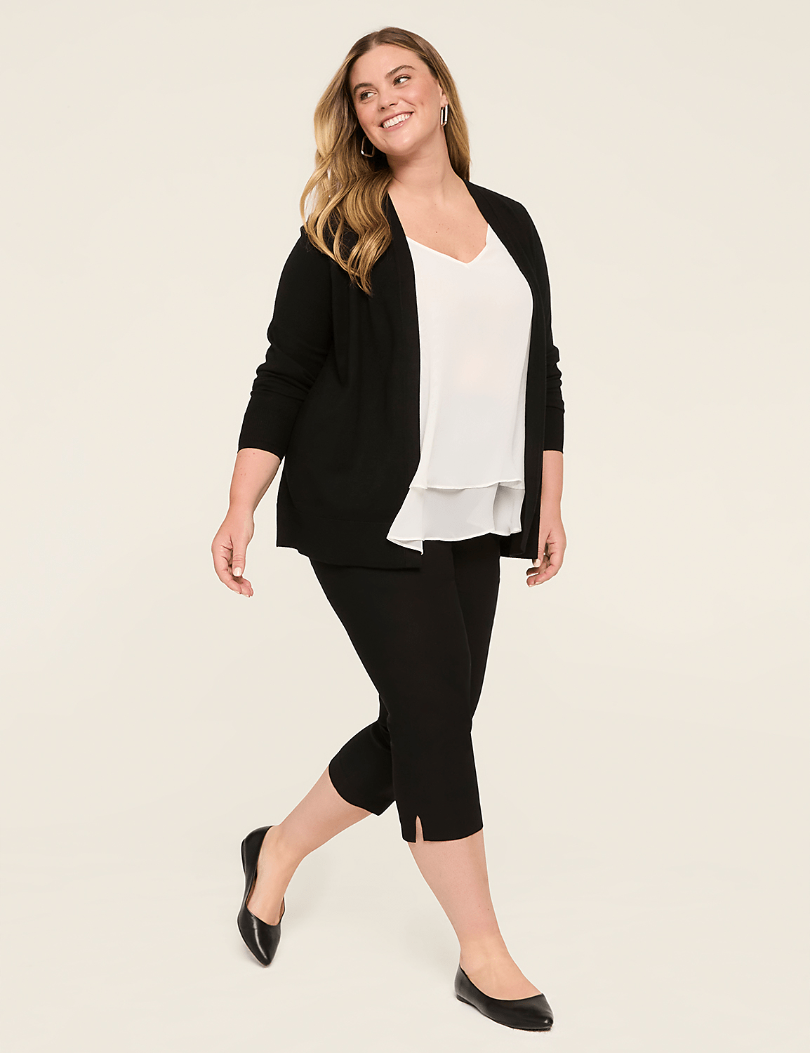 Modern Long-Sleeve Open-Front Cardigan Product Image 3
