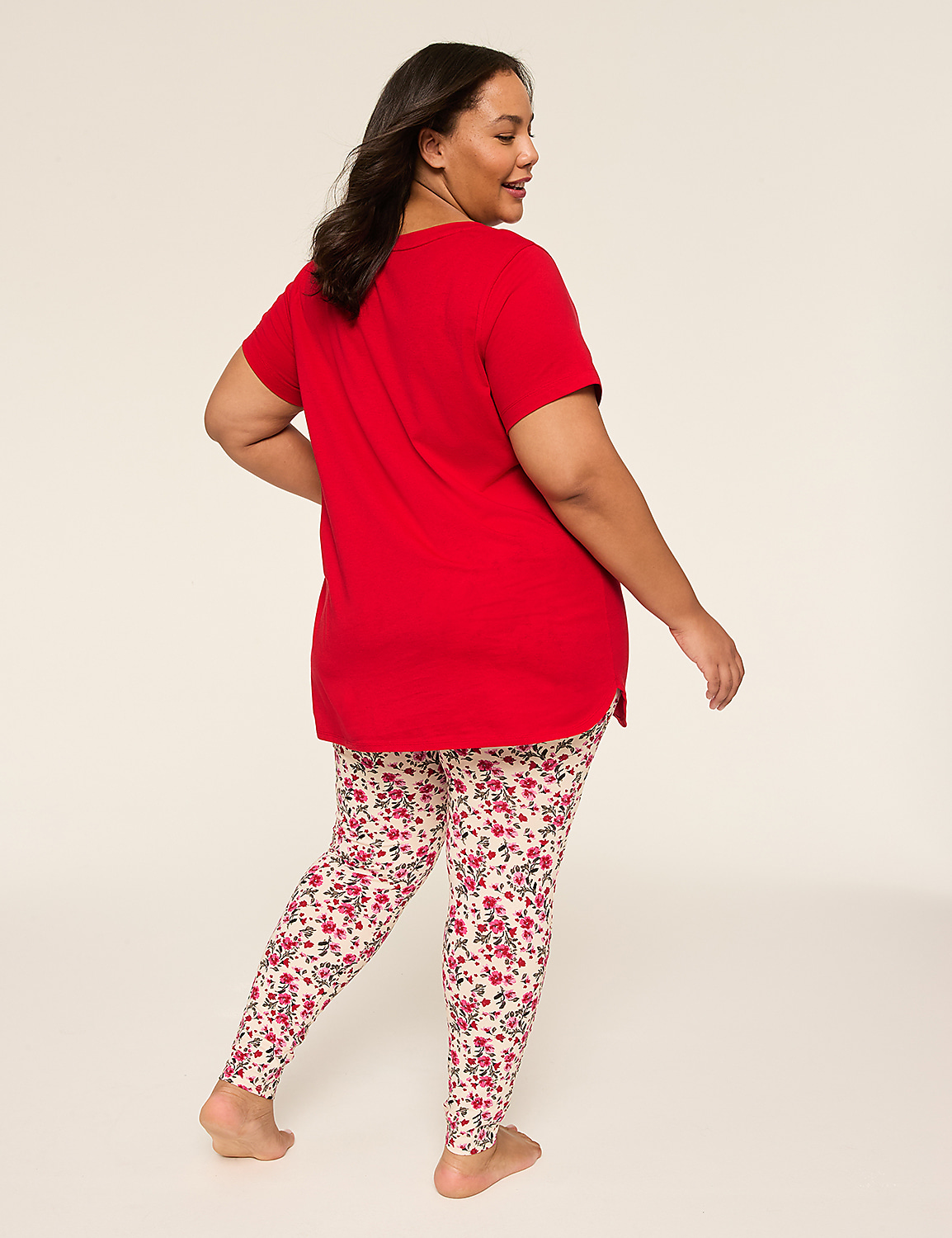 Comfy Cotton Short-Sleeve Pocket Tunic & Legging PJ Set Product Image 2