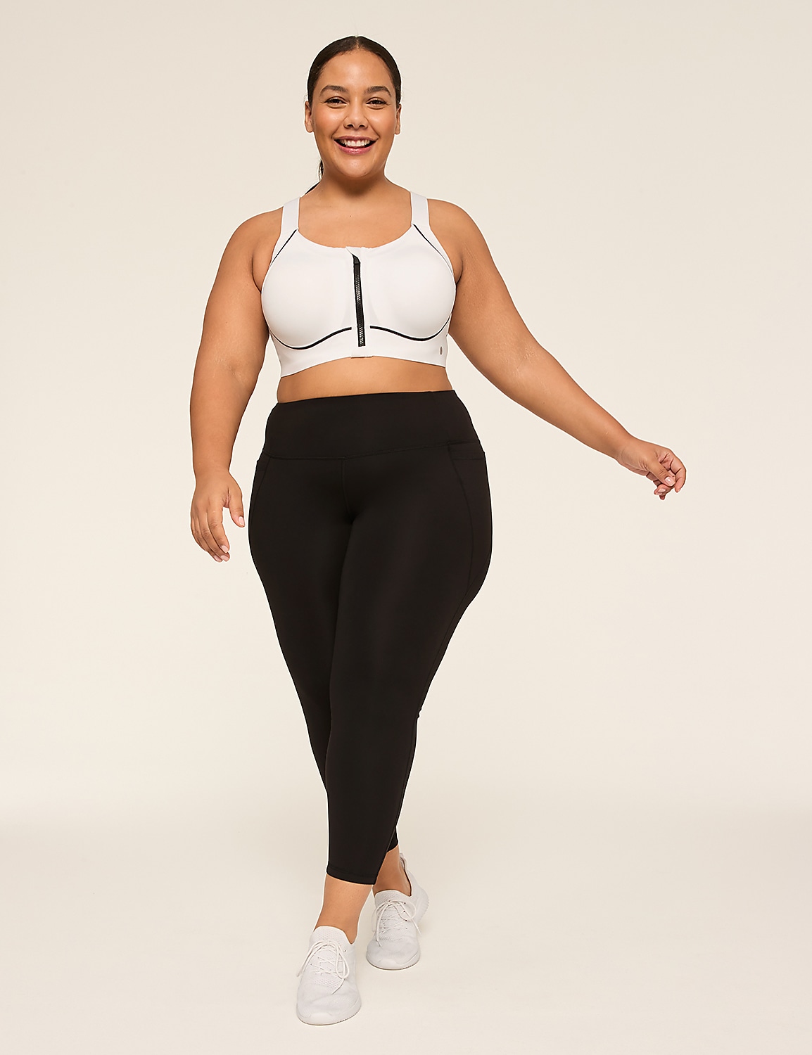 Cacique Max Support High-Impact Zip-Front Underwire Sports Bra Product Image 3