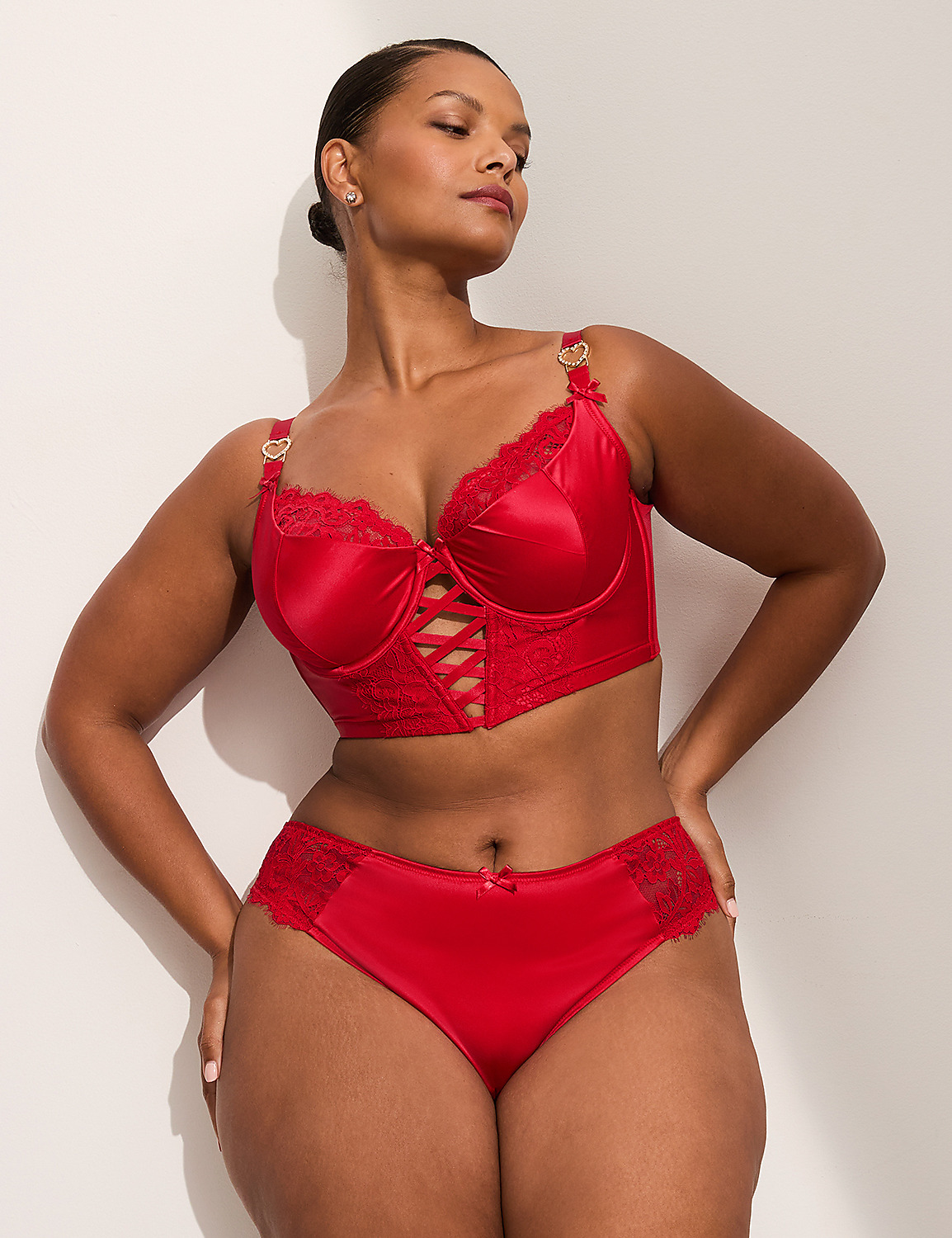 Satin French Balconette Longline Bra Product Image 4