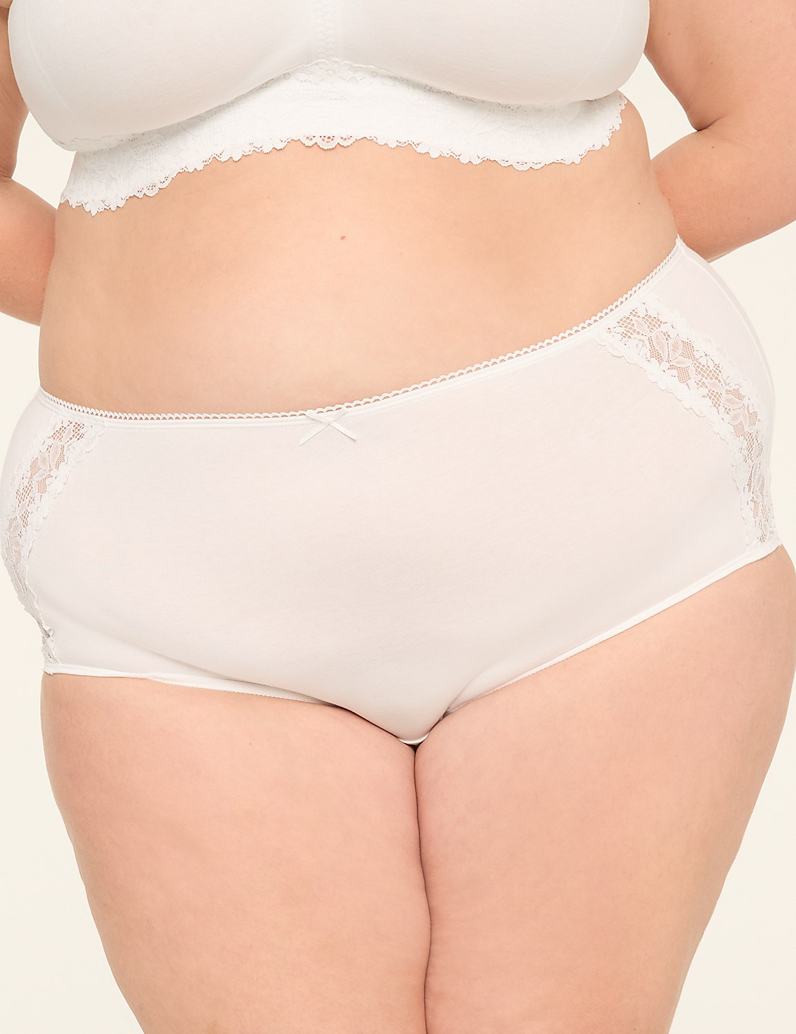 Cotton Full Brief Panty With Lace Back Product Image 1
