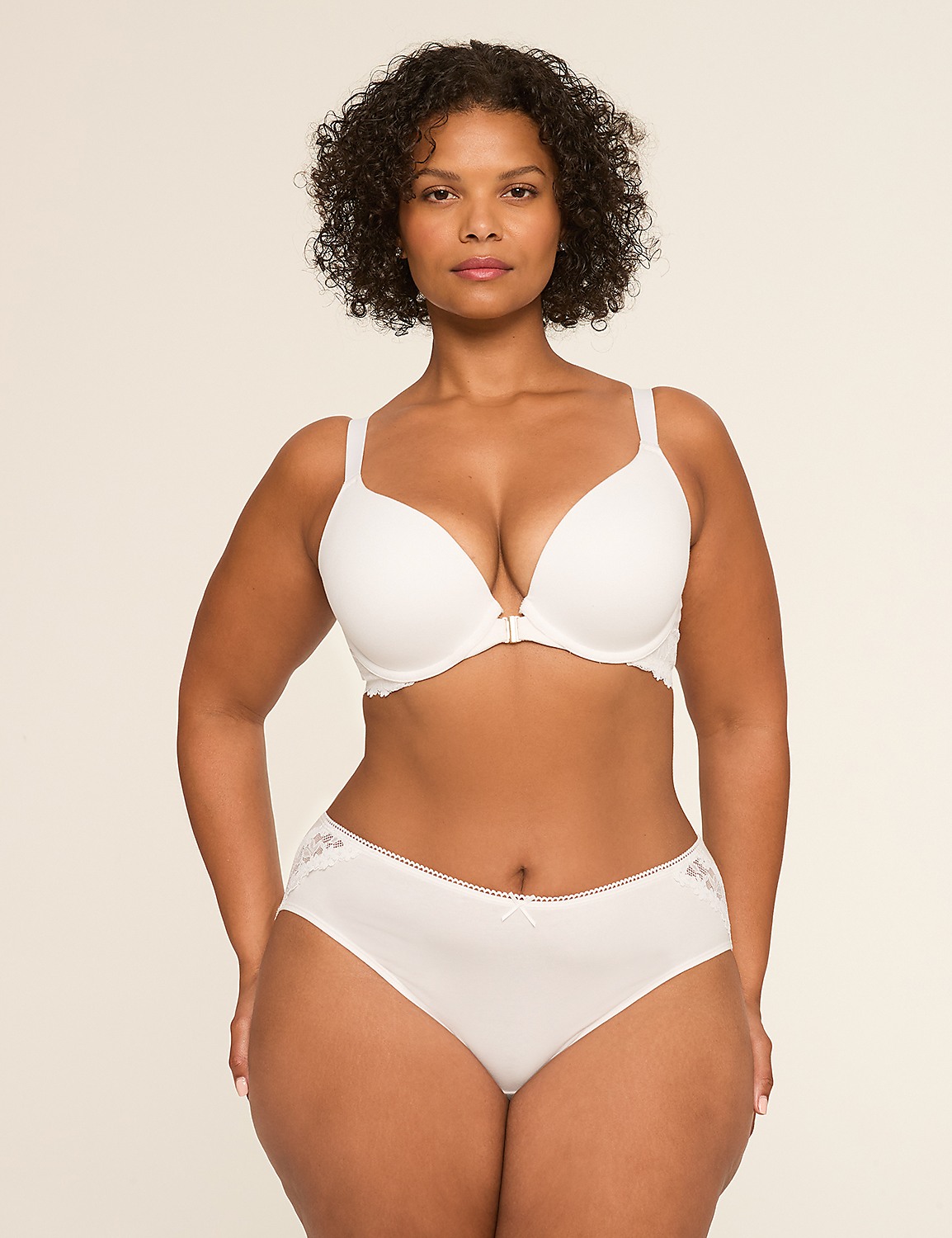 Front-Close Cotton Boost Plunge Bra Product Image 8