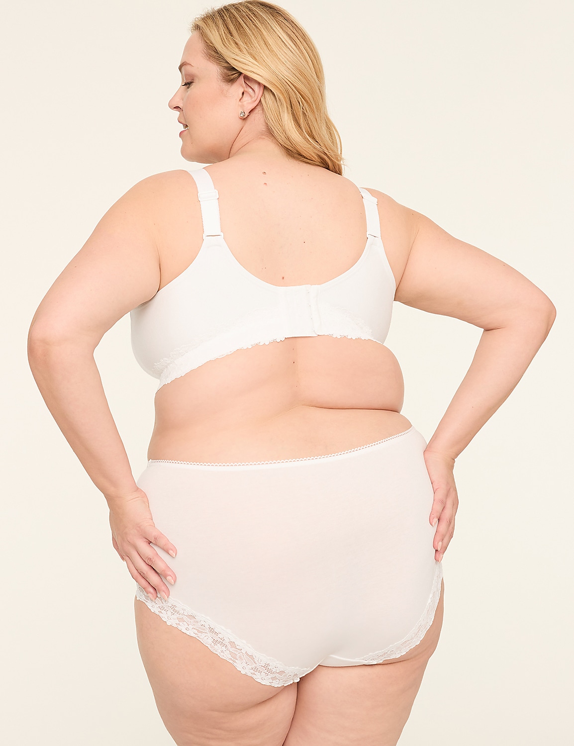 Cotton Unlined No-Wire Bra With Lace Product Image 2