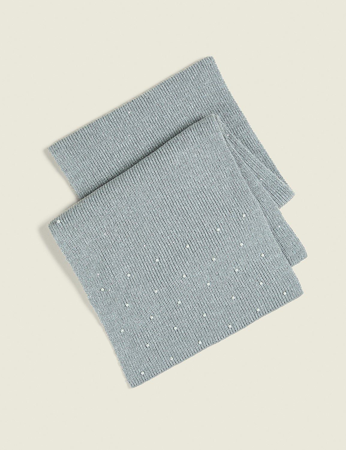 Embellished Pearlized Lurex Knit Scarf Product Image 1